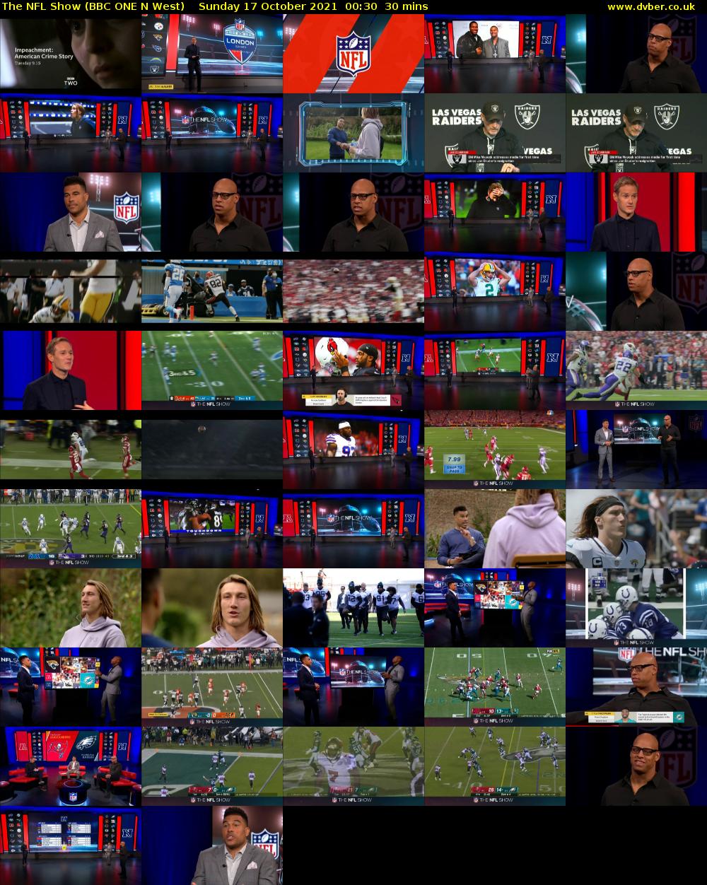 The NFL Show (BBC ONE N West) Sunday 17 October 2021 00:30 - 01:00