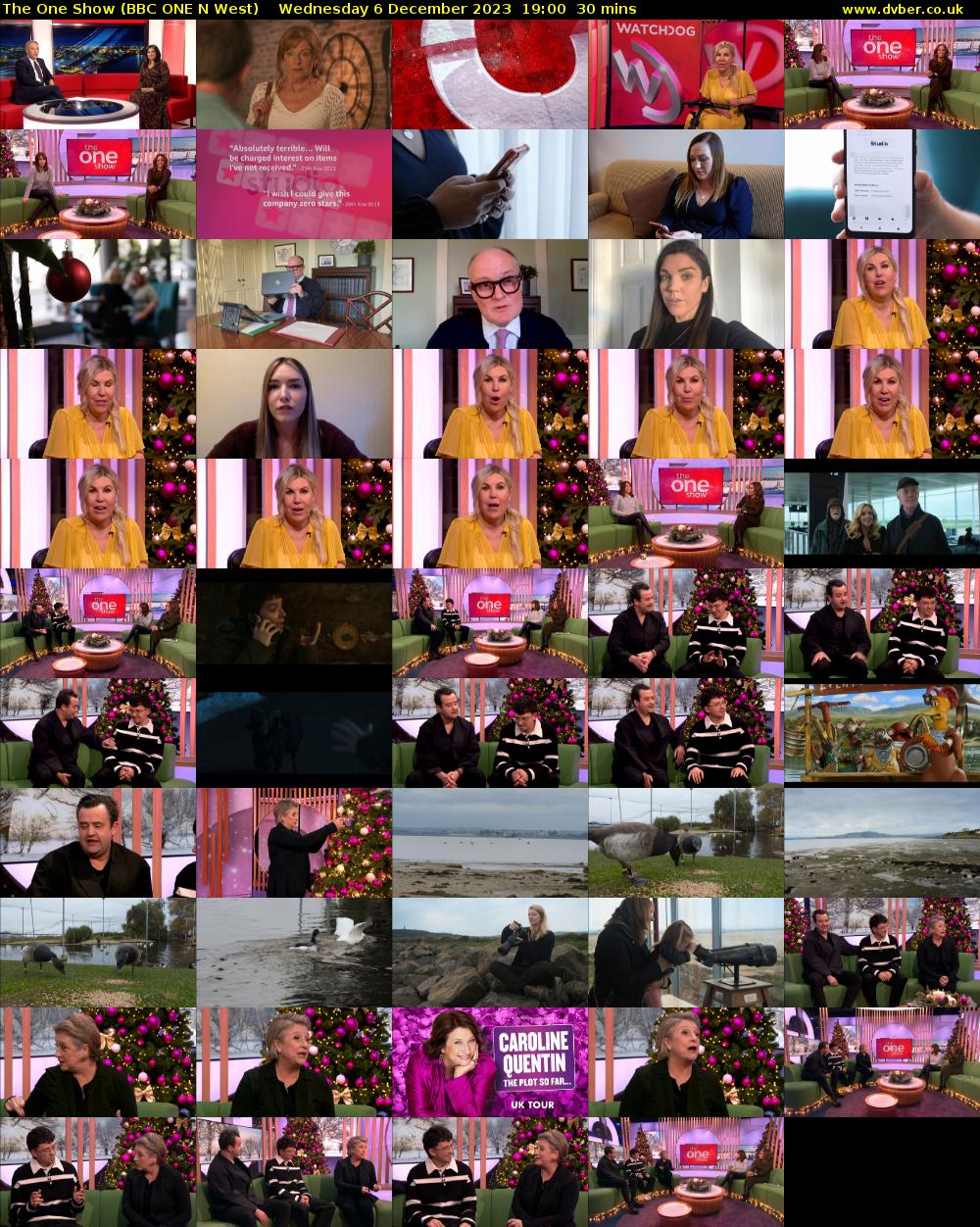 The One Show (BBC ONE N West) Wednesday 6 December 2023 19:00 - 19:30