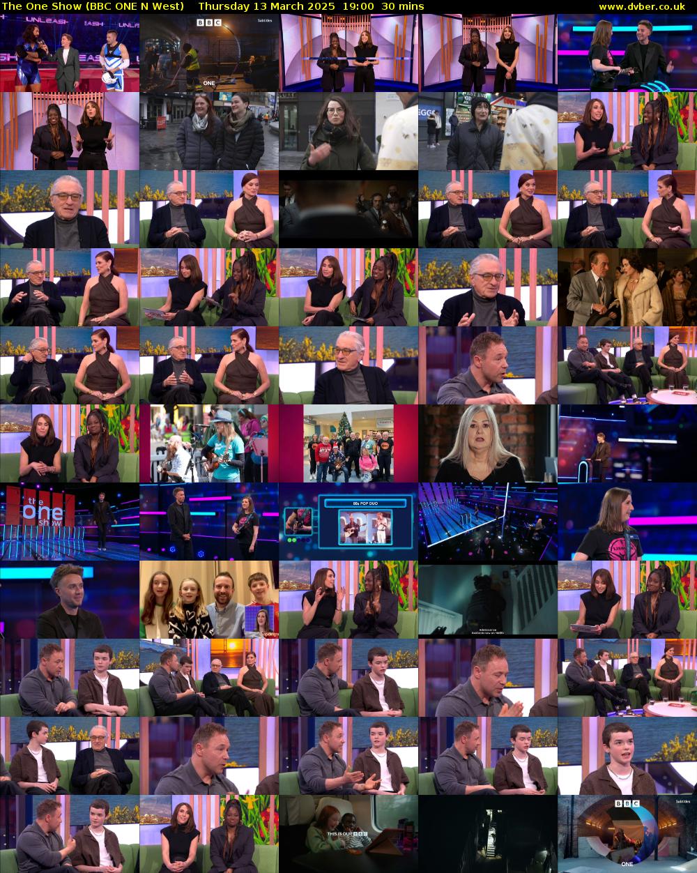 The One Show (BBC ONE N West) Thursday 13 March 2025 19:00 - 19:30