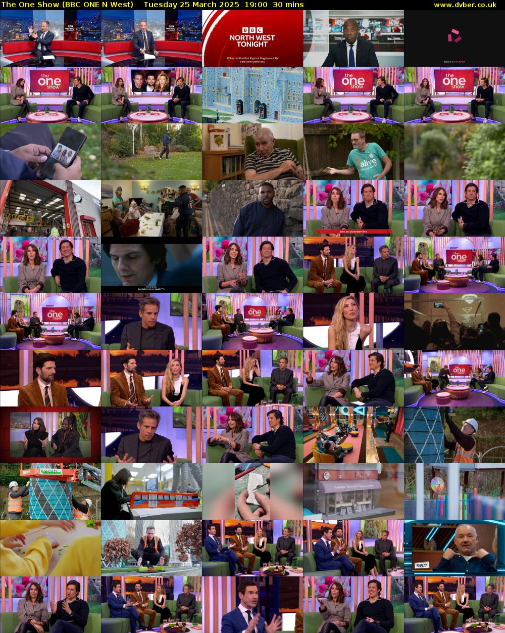 The One Show (BBC ONE N West) Tuesday 25 March 2025 19:00 - 19:30