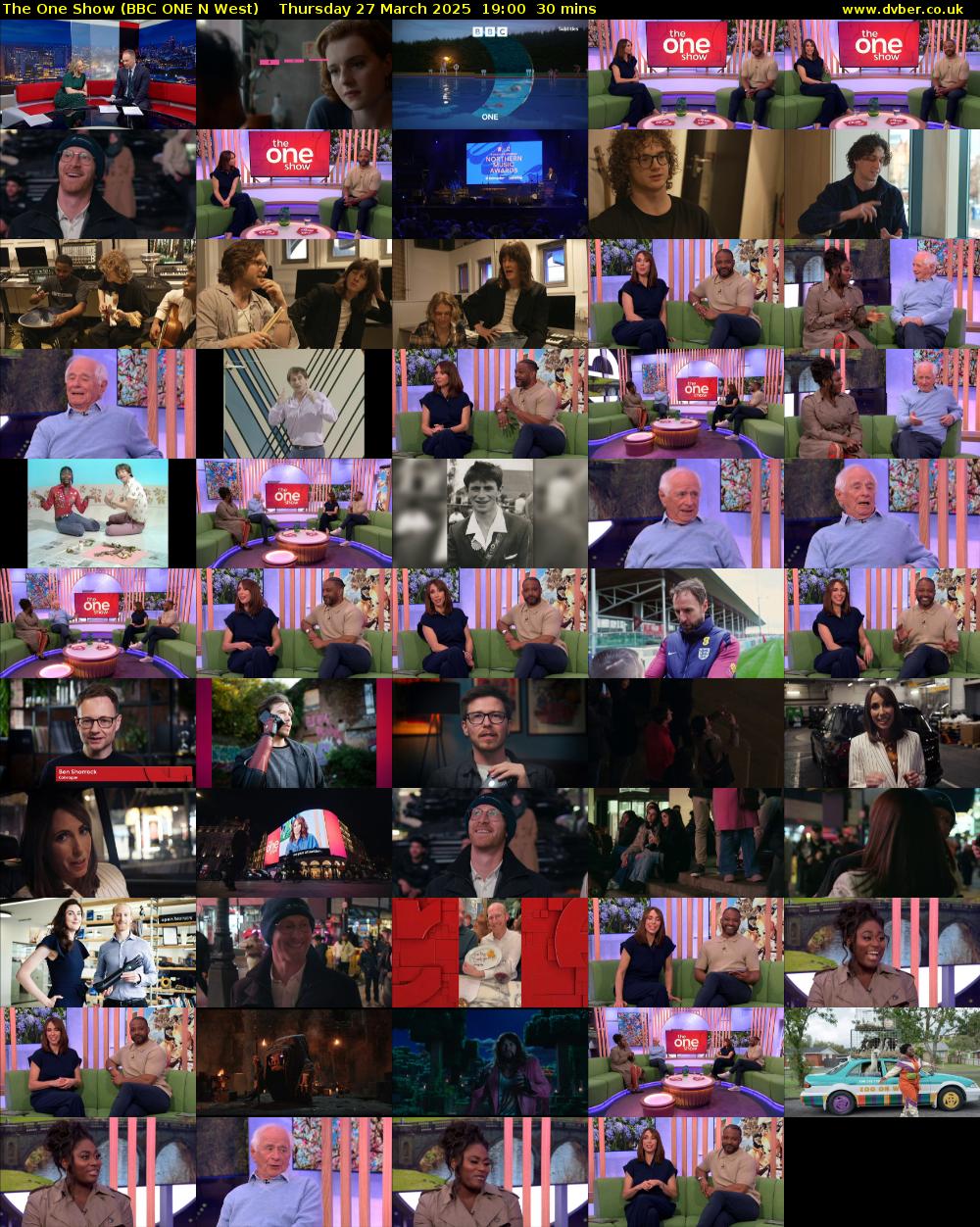 The One Show (BBC ONE N West) Thursday 27 March 2025 19:00 - 19:30