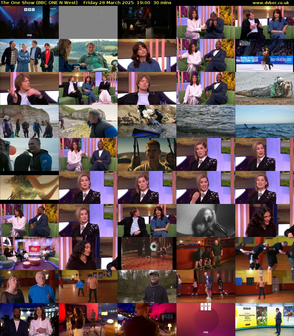 The One Show (BBC ONE N West) Friday 28 March 2025 19:00 - 19:30