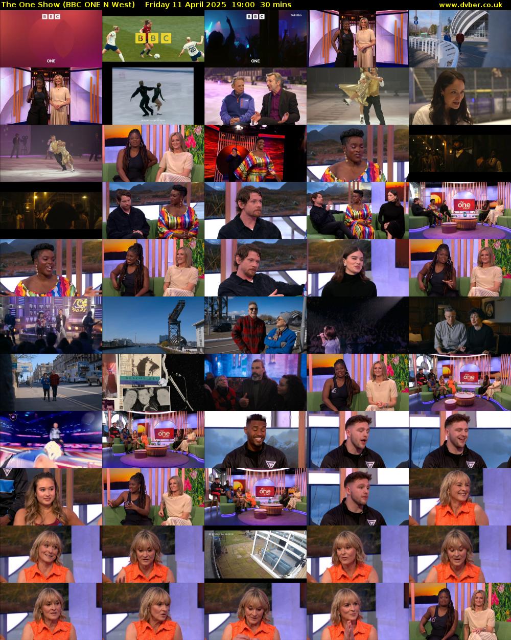 The One Show (BBC ONE N West) Friday 11 April 2025 19:00 - 19:30