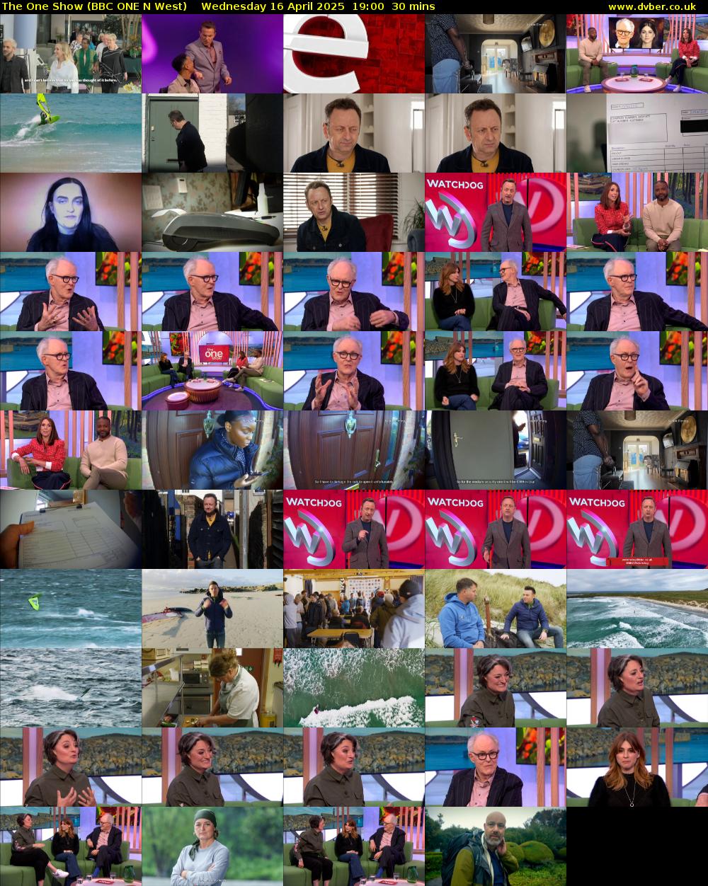 The One Show (BBC ONE N West) Wednesday 16 April 2025 19:00 - 19:30
