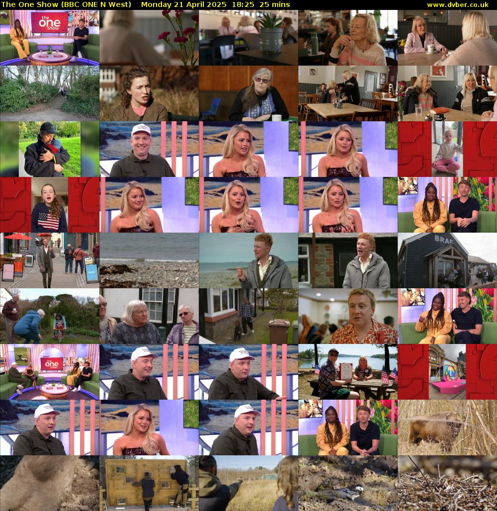 The One Show (BBC ONE N West) Monday 21 April 2025 18:25 - 18:50