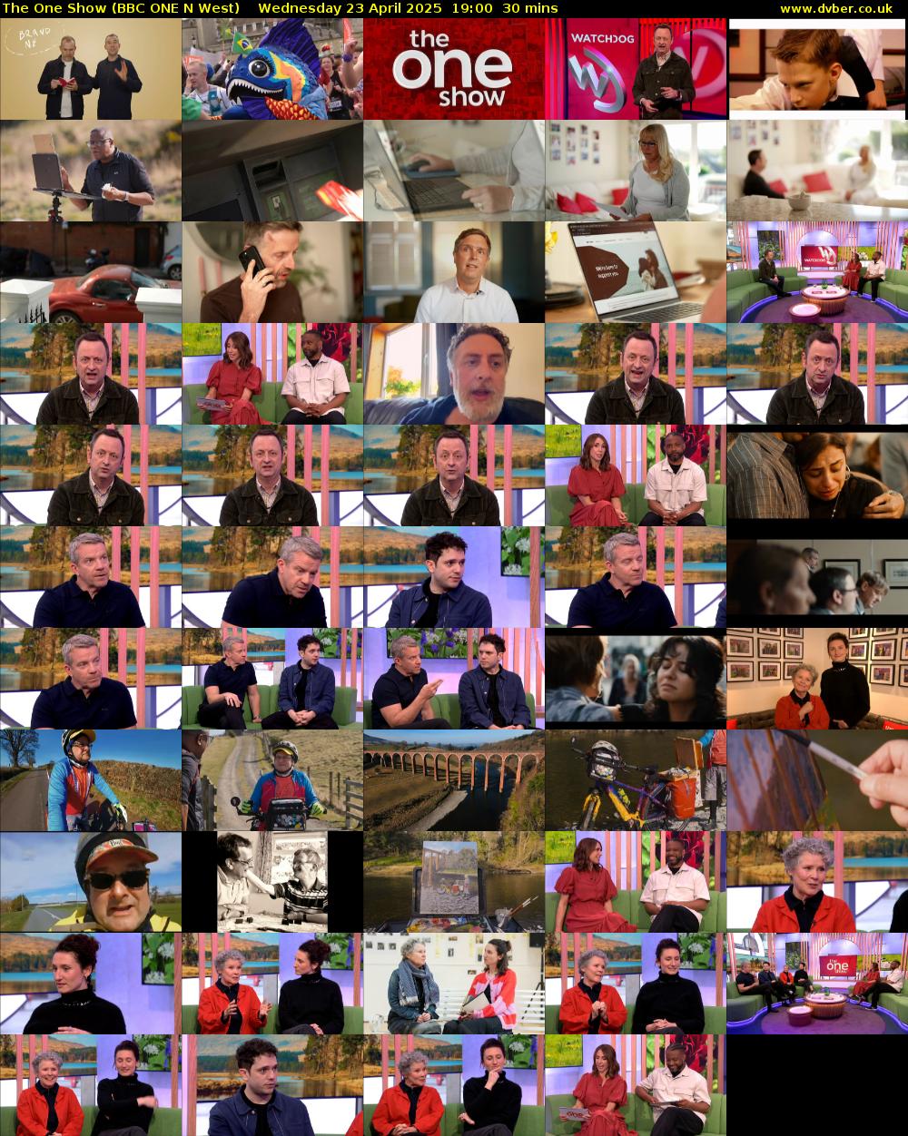 The One Show (BBC ONE N West) Wednesday 23 April 2025 19:00 - 19:30
