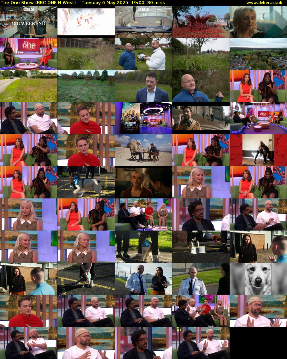 The One Show (BBC ONE N West) Tuesday 6 May 2025 19:00 - 19:30