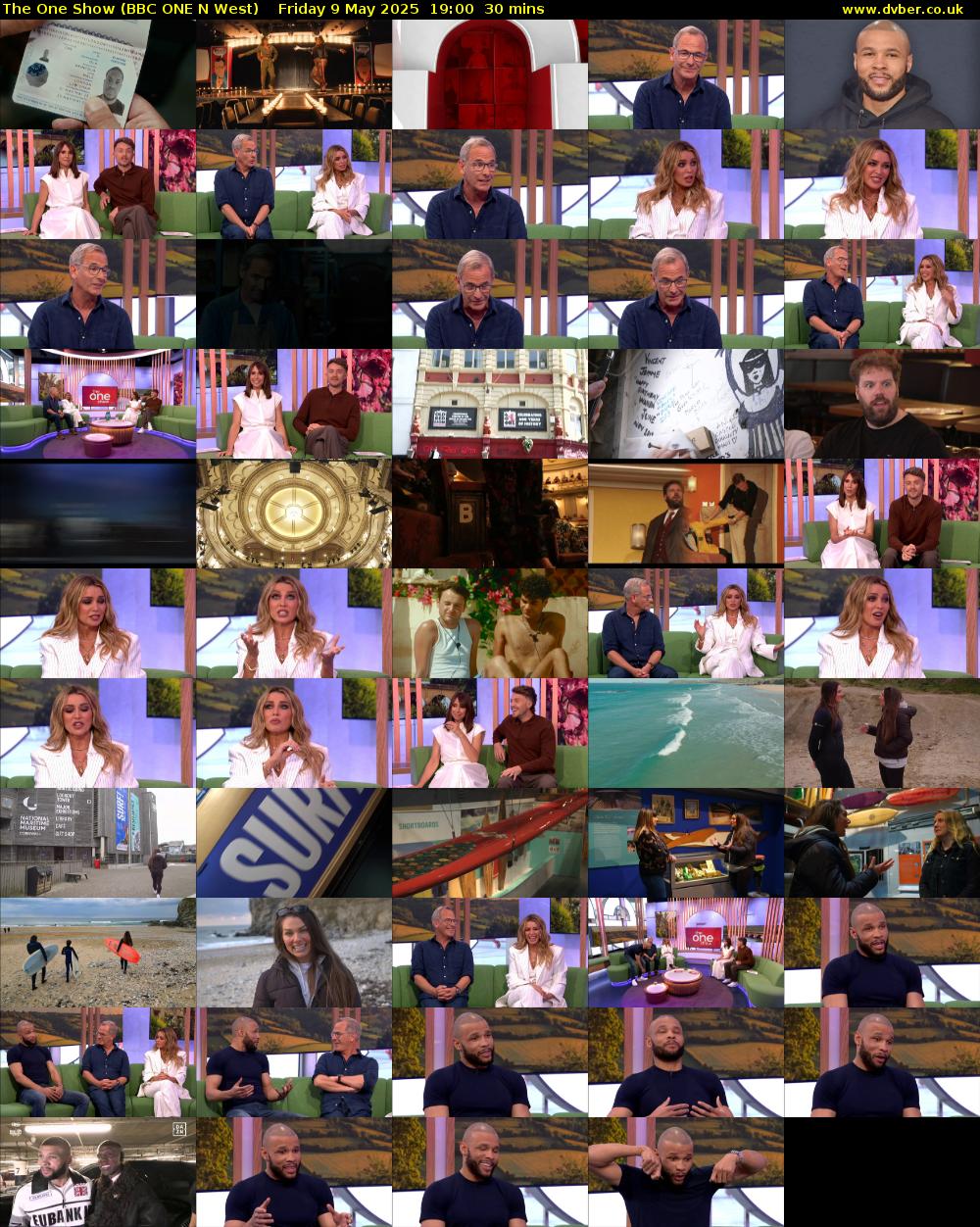 The One Show (BBC ONE N West) Friday 9 May 2025 19:00 - 19:30