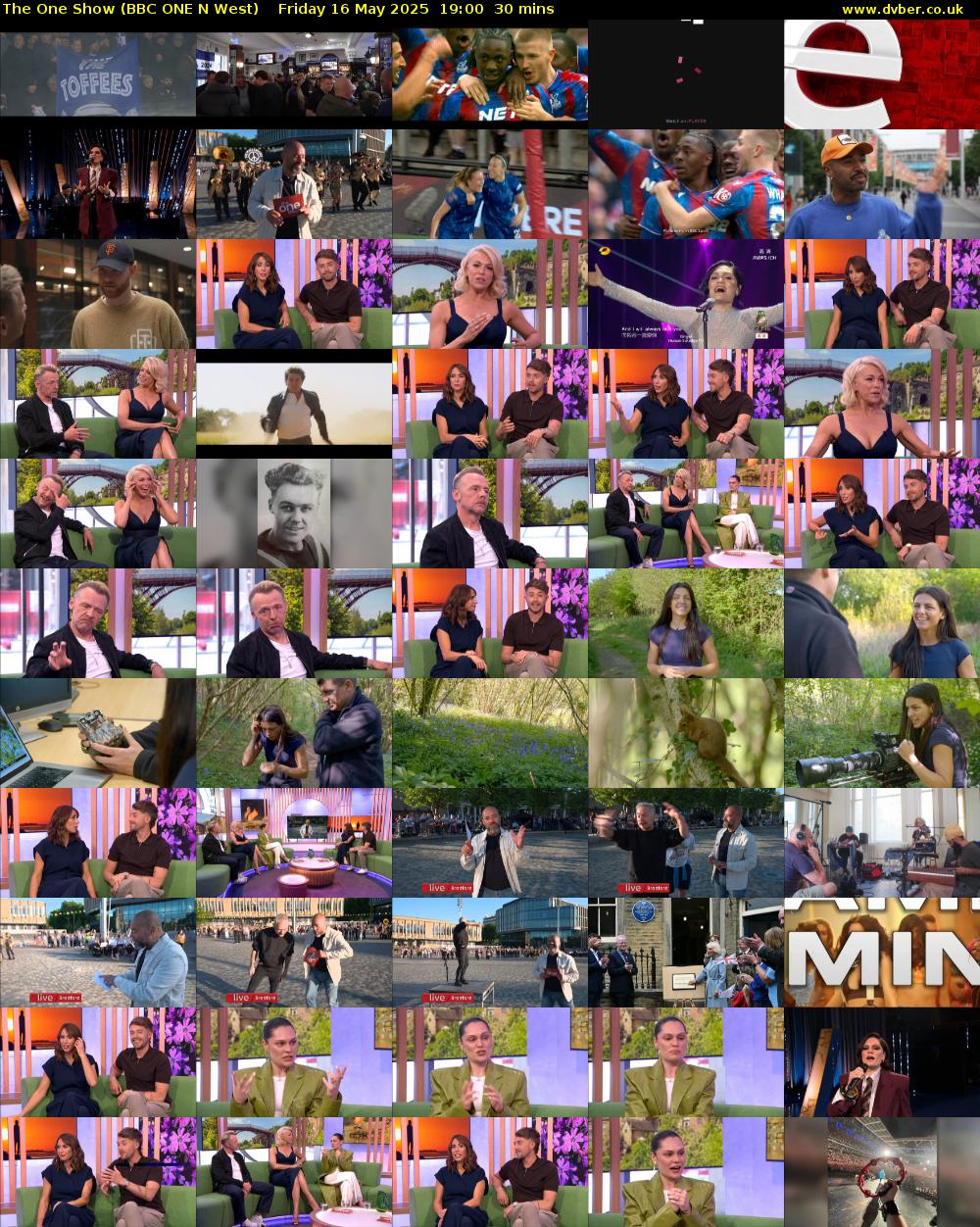 The One Show (BBC ONE N West) Friday 16 May 2025 19:00 - 19:30