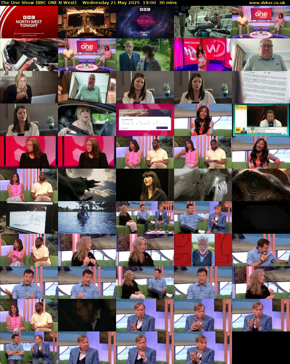 The One Show (BBC ONE N West) Wednesday 21 May 2025 19:00 - 19:30
