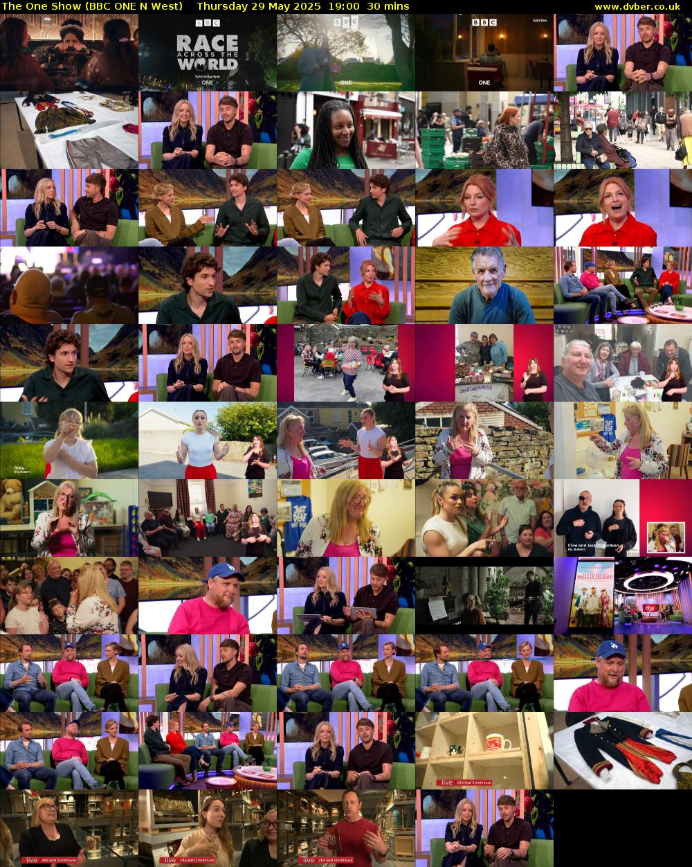 The One Show (BBC ONE N West) Thursday 29 May 2025 19:00 - 19:30