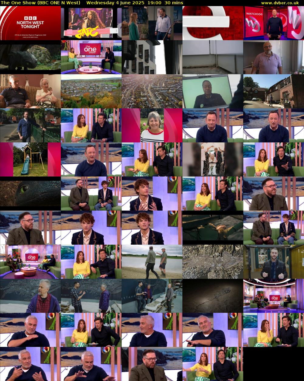 The One Show (BBC ONE N West) Wednesday 4 June 2025 19:00 - 19:30