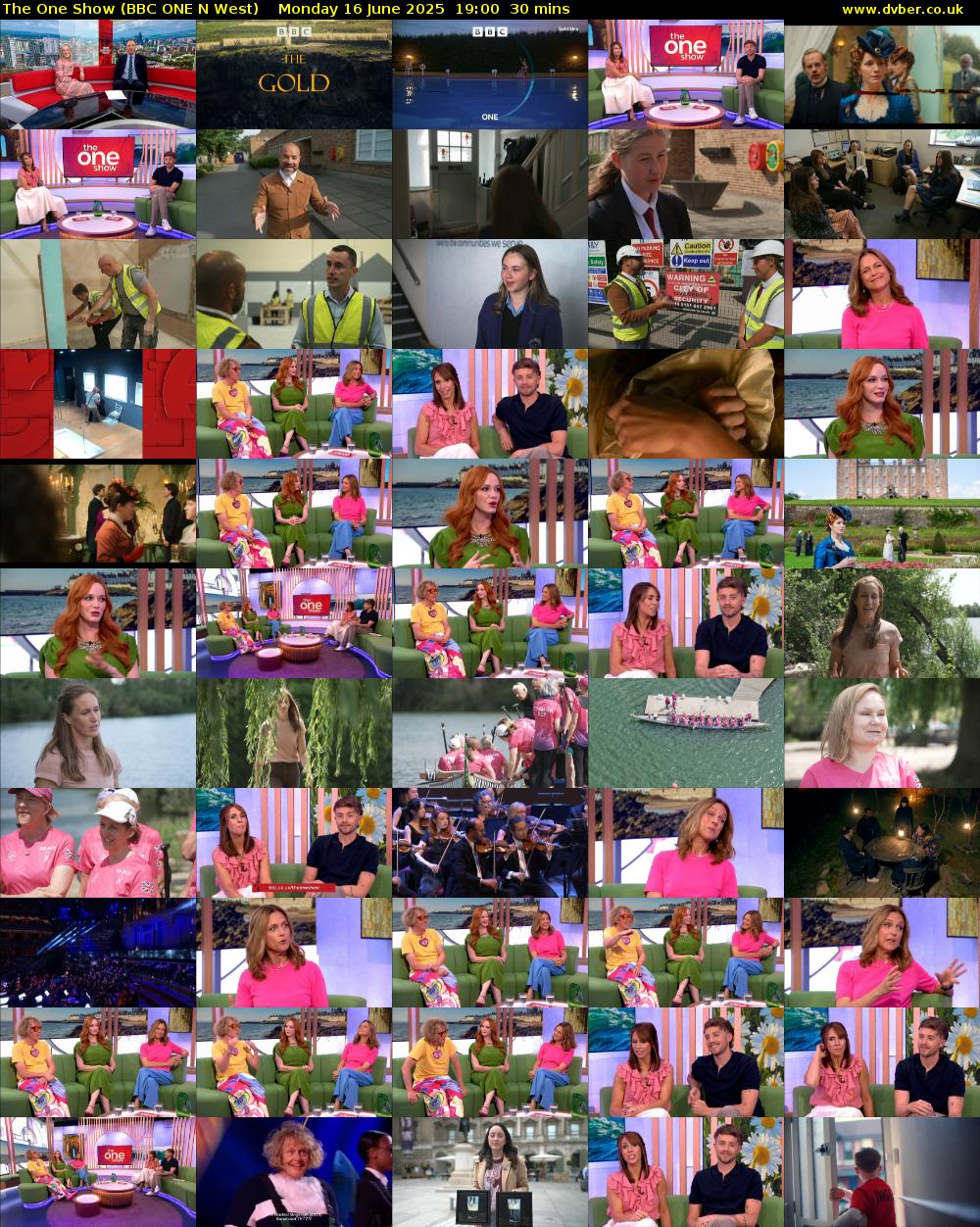 The One Show (BBC ONE N West) Monday 16 June 2025 19:00 - 19:30