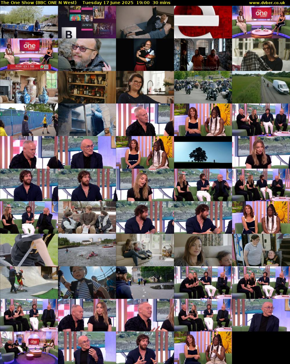 The One Show (BBC ONE N West) Tuesday 17 June 2025 19:00 - 19:30