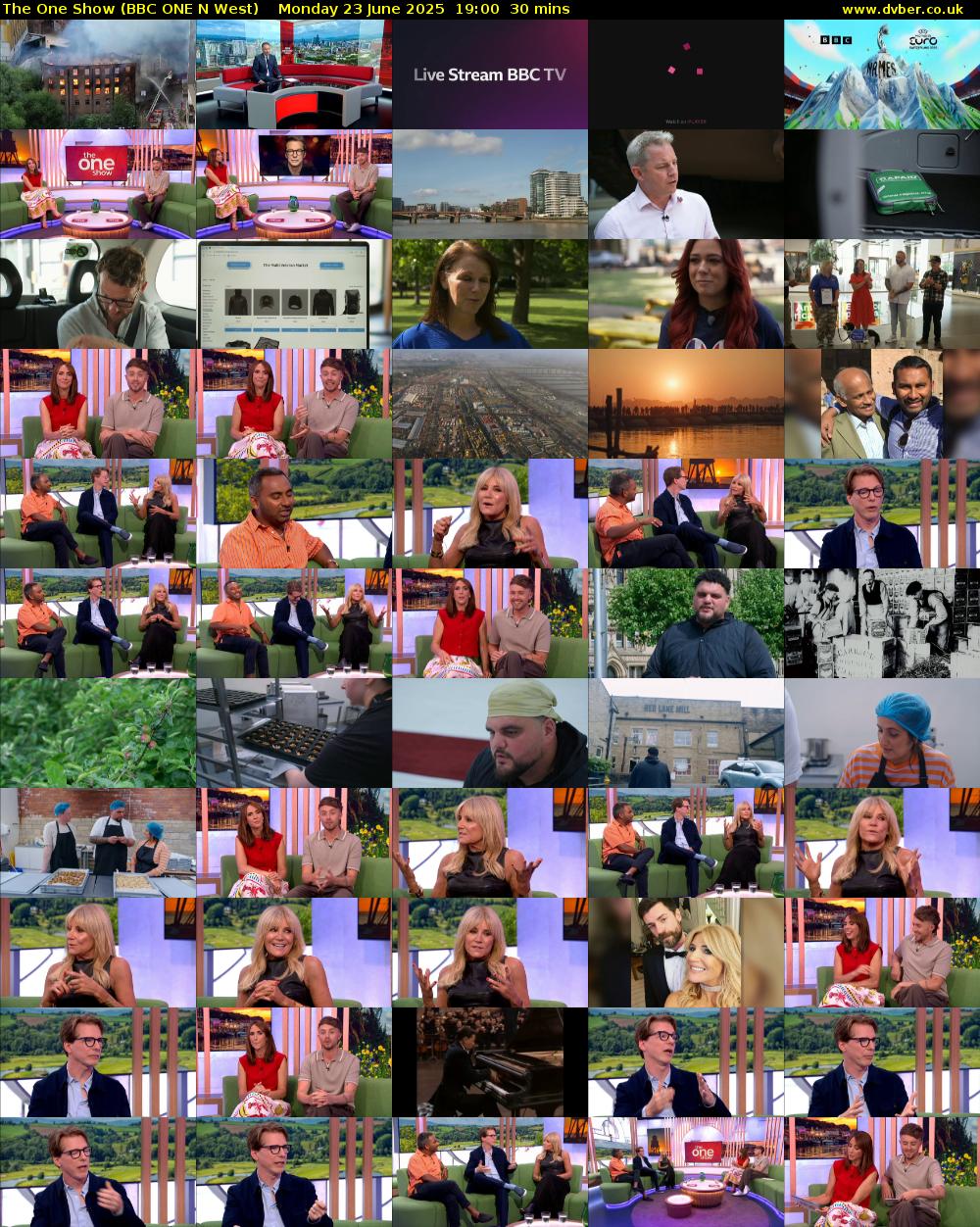 The One Show (BBC ONE N West) Monday 23 June 2025 19:00 - 19:30