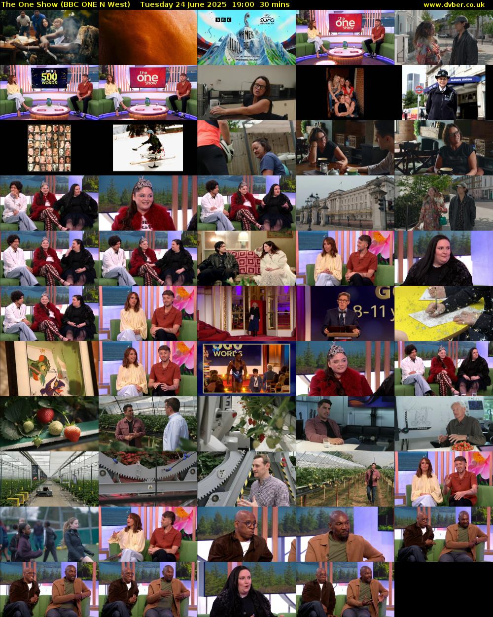 The One Show (BBC ONE N West) Tuesday 24 June 2025 19:00 - 19:30