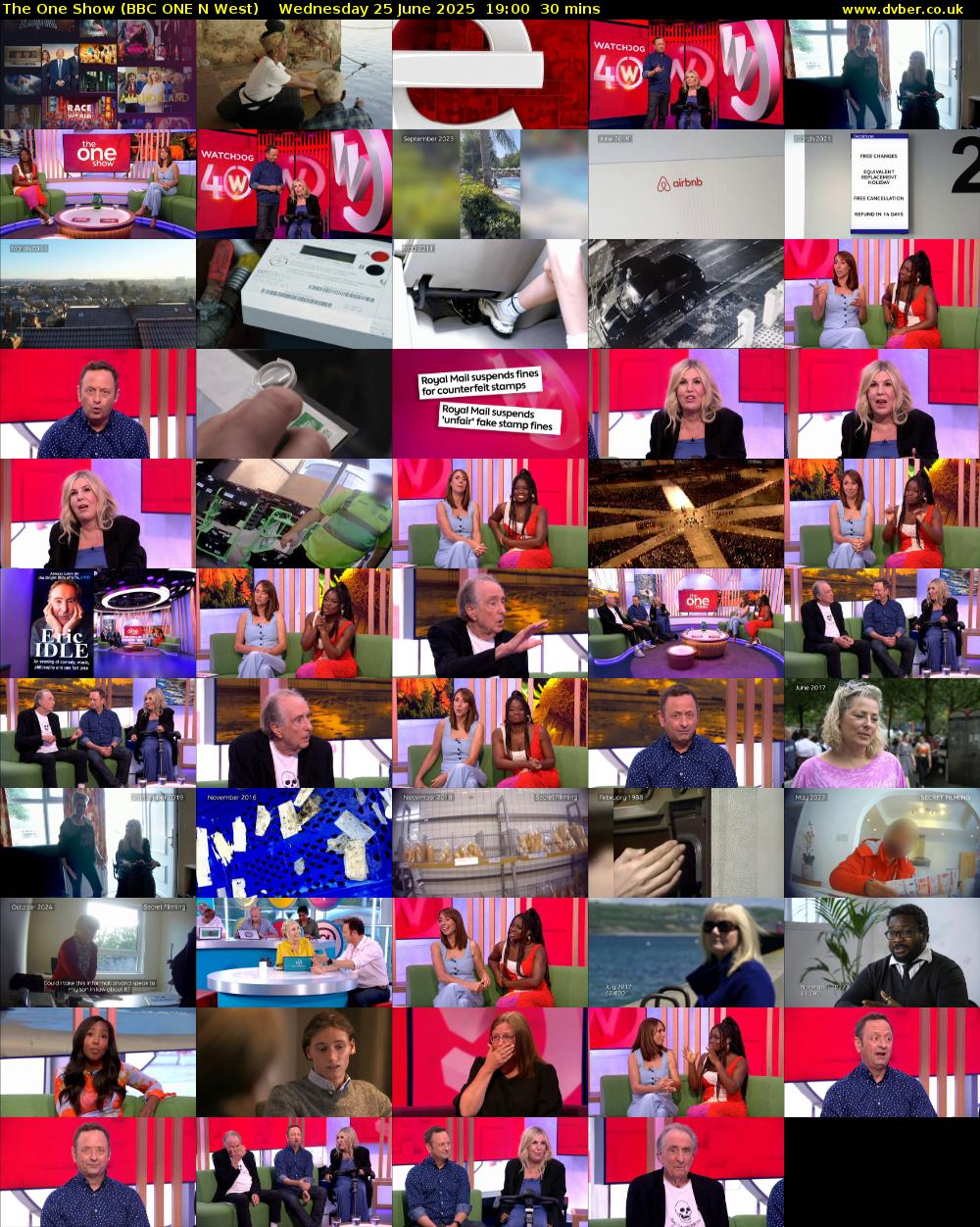The One Show (BBC ONE N West) Wednesday 25 June 2025 19:00 - 19:30