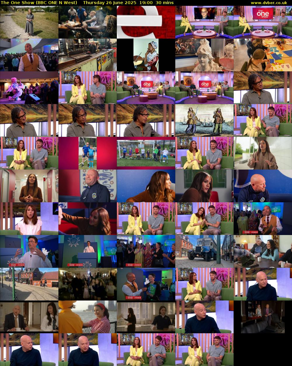 The One Show (BBC ONE N West) Thursday 26 June 2025 19:00 - 19:30