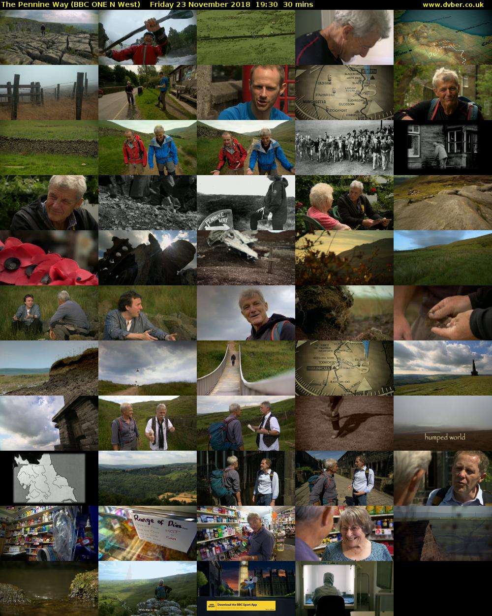 The Pennine Way (BBC ONE N West) Friday 23 November 2018 19:30 - 20:00