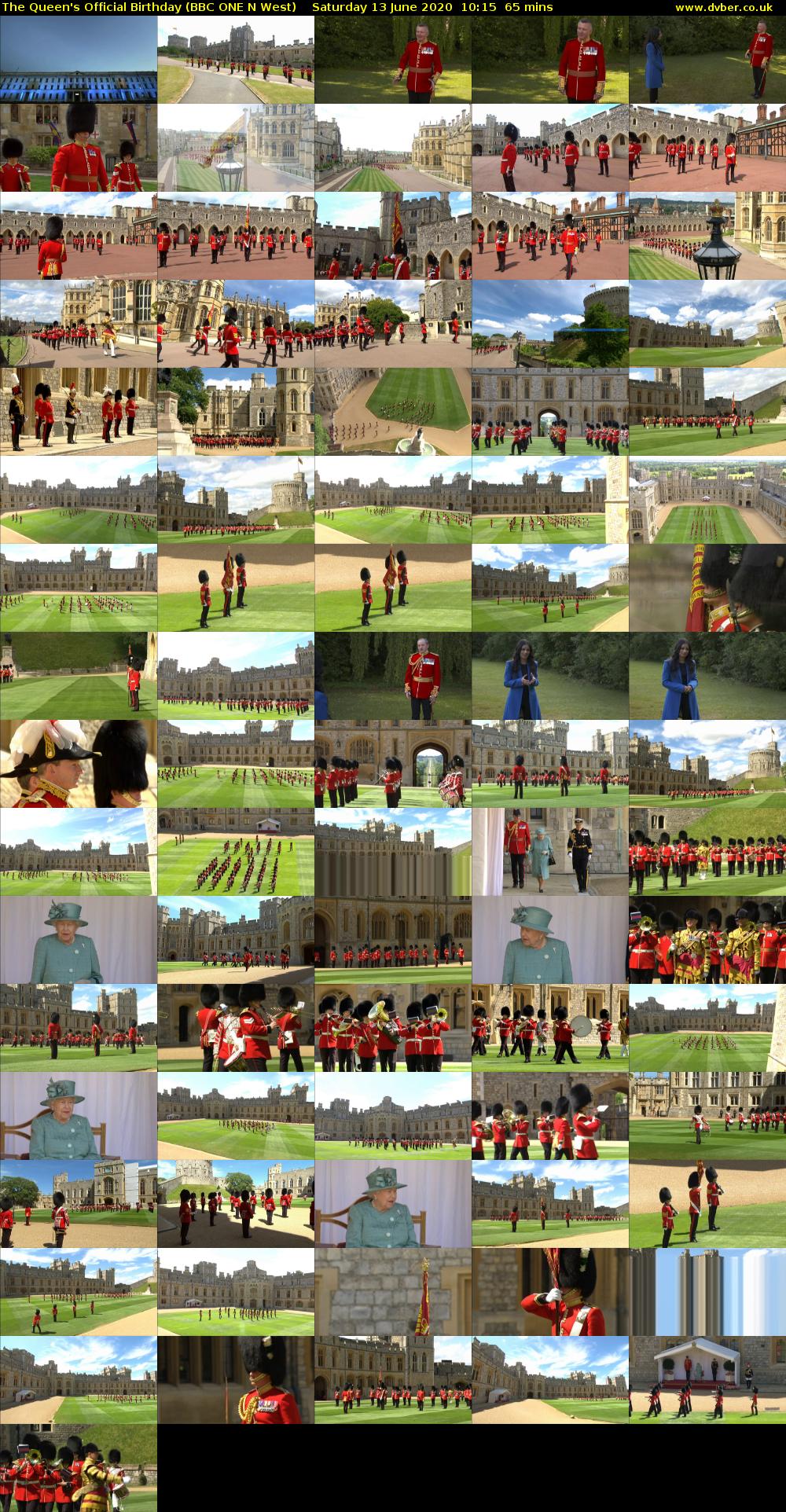 The Queen's Official Birthday (BBC ONE N West) Saturday 13 June 2020 10:15 - 11:20