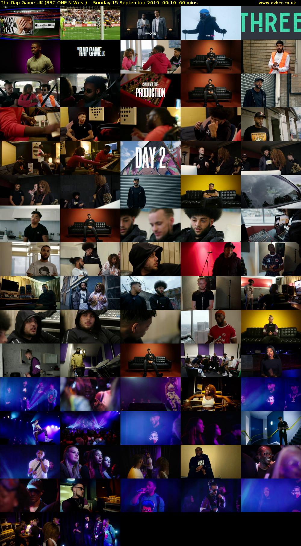 The Rap Game UK (BBC ONE N West) Sunday 15 September 2019 00:10 - 01:10