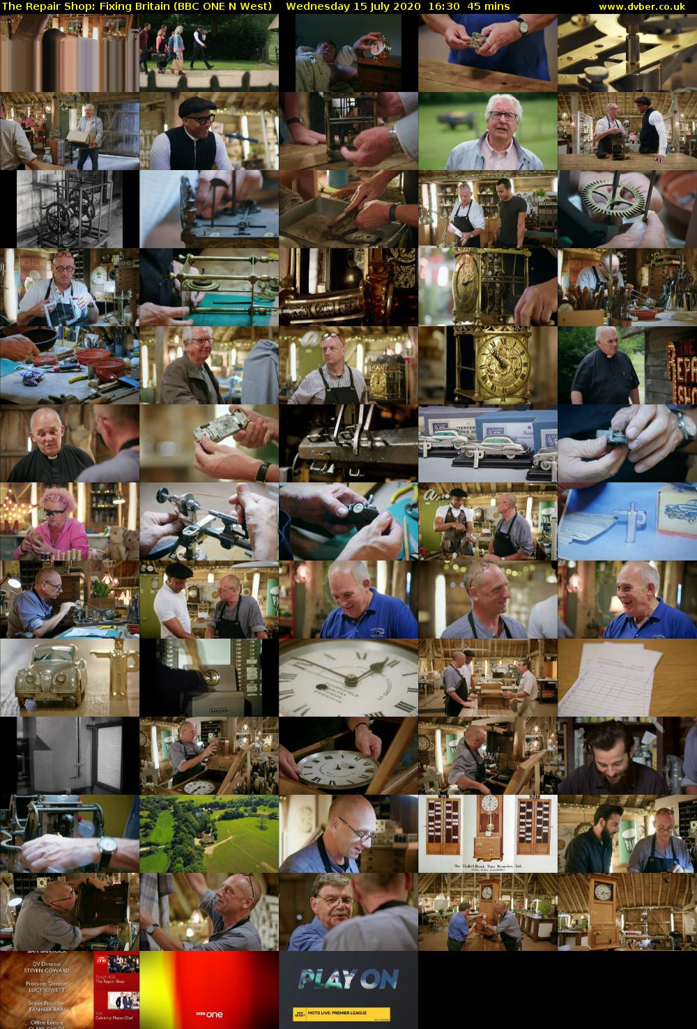 The Repair Shop: Fixing Britain (BBC ONE N West) Wednesday 15 July 2020 16:30 - 17:15
