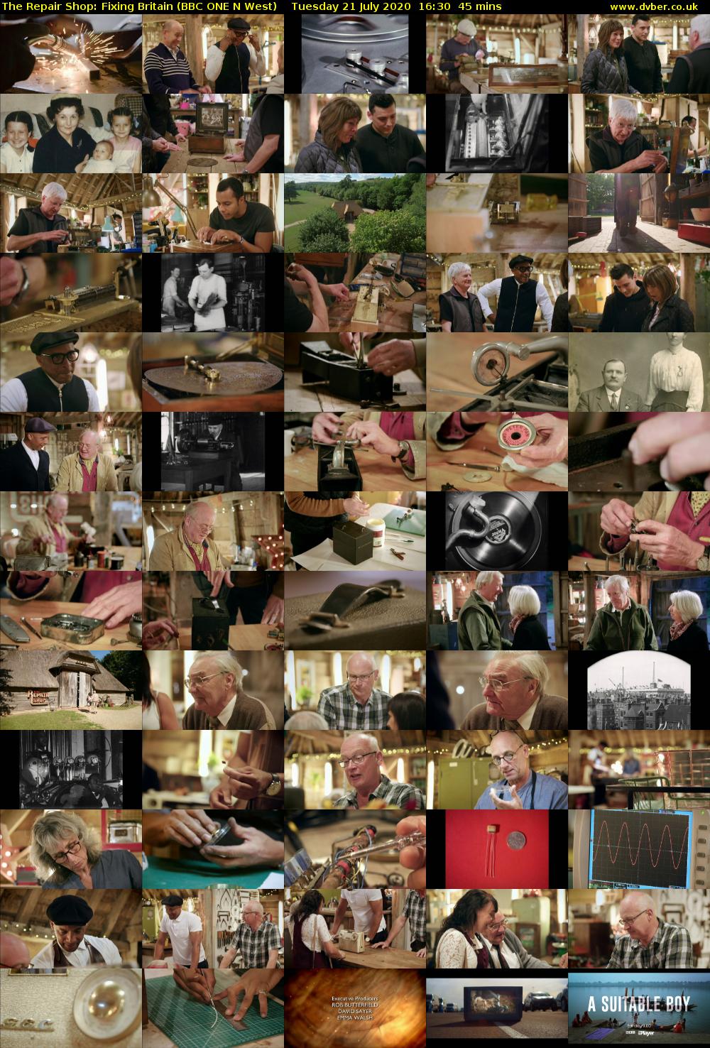 The Repair Shop: Fixing Britain (BBC ONE N West) Tuesday 21 July 2020 16:30 - 17:15