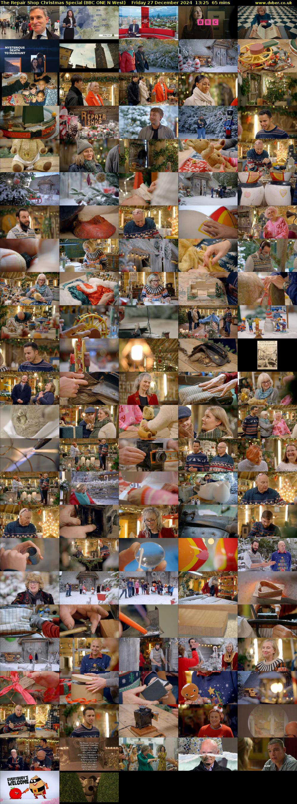 The Repair Shop Christmas Special (BBC ONE N West) Friday 27 December 2024 13:25 - 14:30