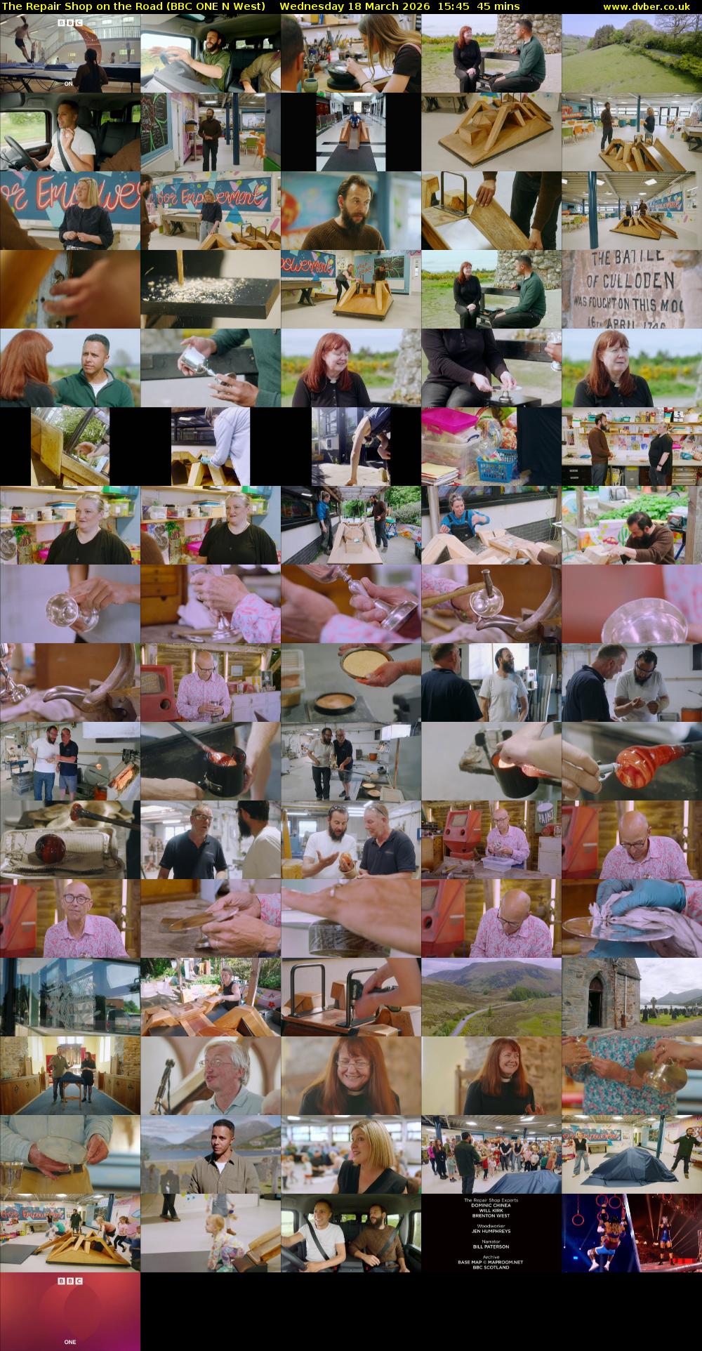 The Repair Shop on the Road (BBC ONE N West) Wednesday 18 March 2026 15:45 - 16:30