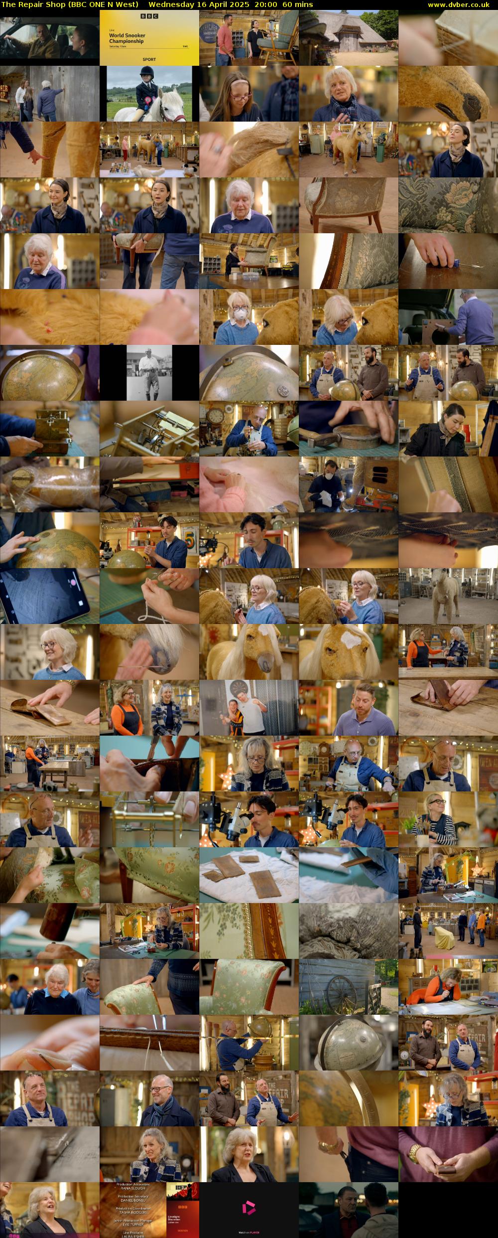 The Repair Shop (BBC ONE N West) Wednesday 16 April 2025 20:00 - 21:00