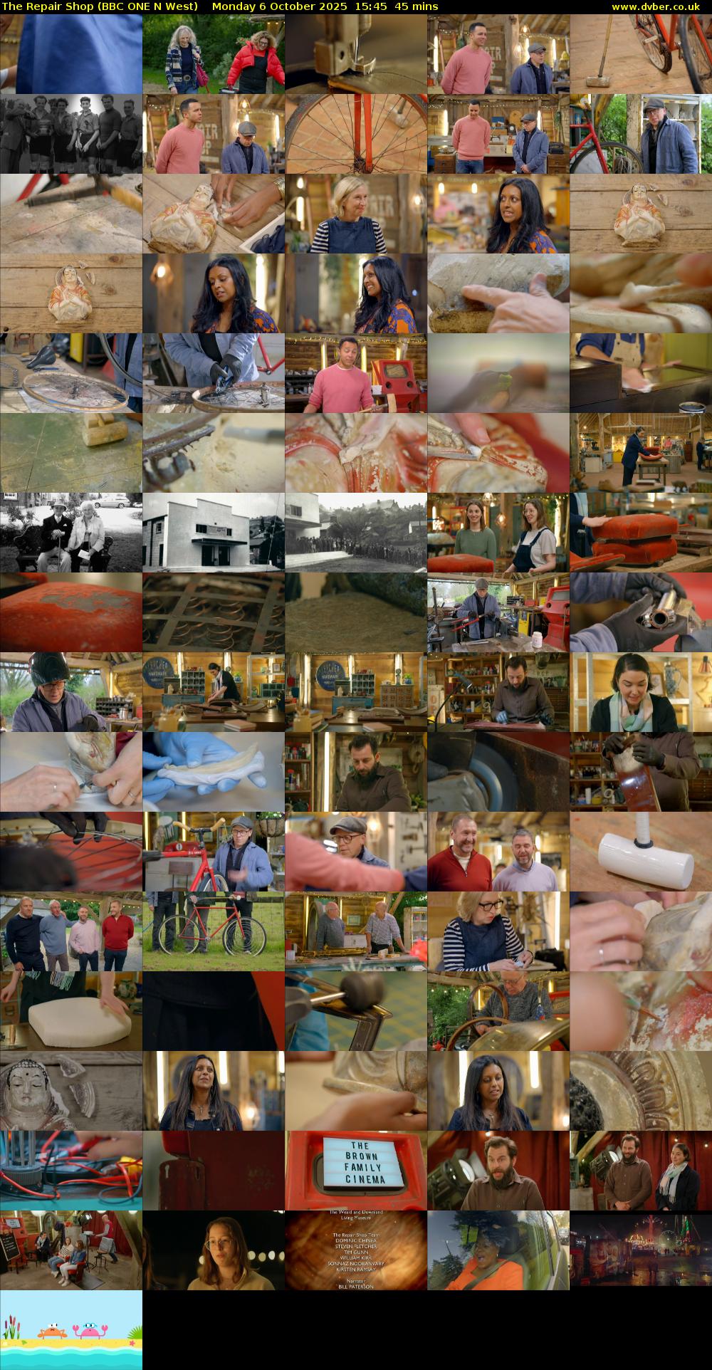 The Repair Shop (BBC ONE N West) Monday 6 October 2025 15:45 - 16:30