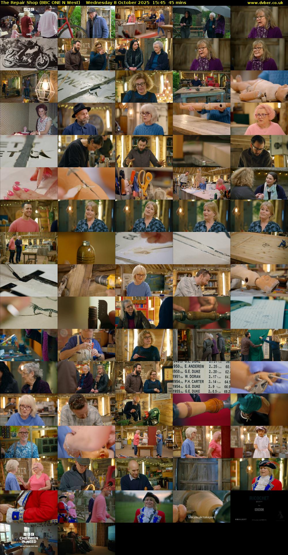 The Repair Shop (BBC ONE N West) Wednesday 8 October 2025 15:45 - 16:30