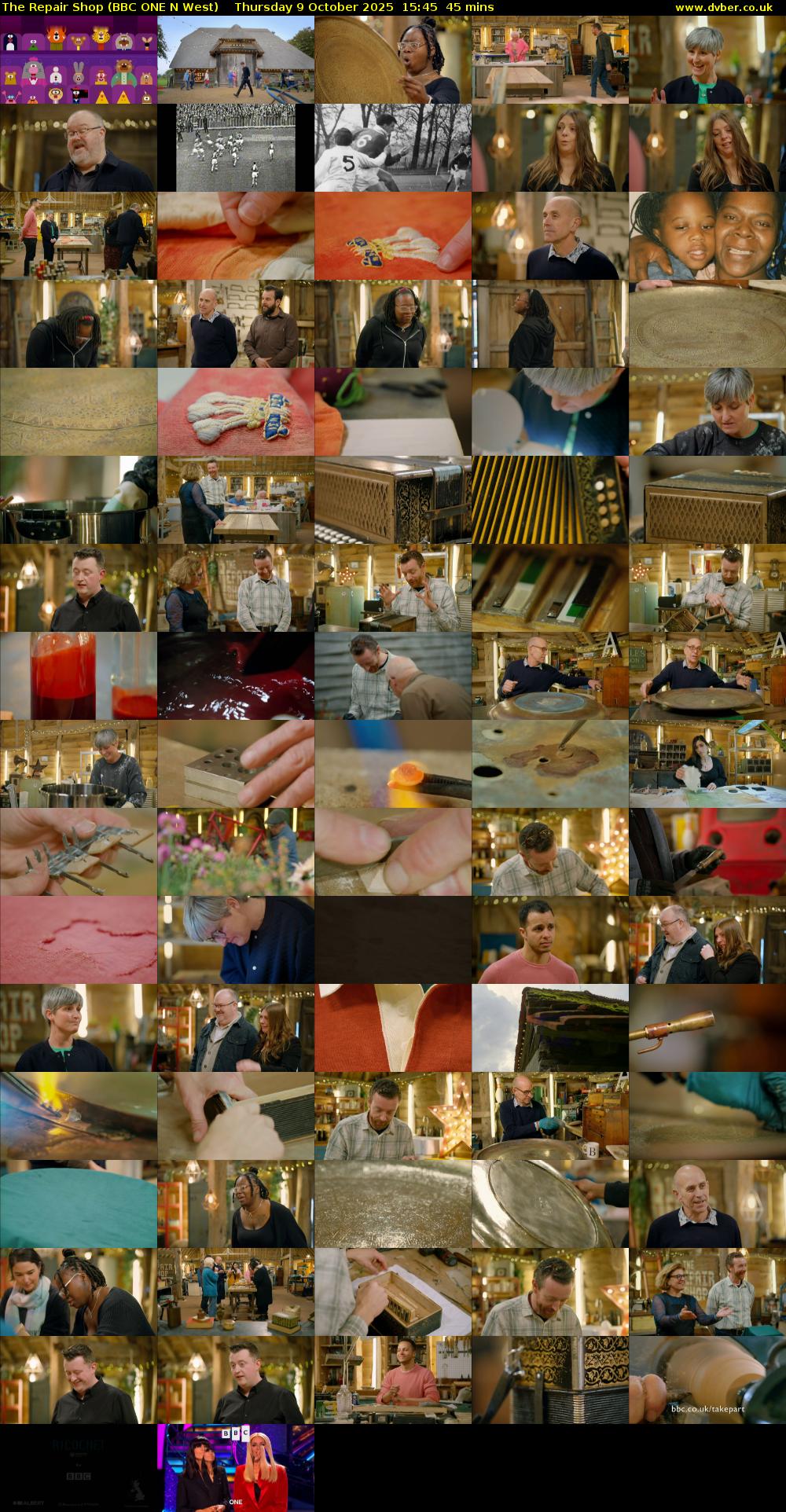 The Repair Shop (BBC ONE N West) Thursday 9 October 2025 15:45 - 16:30