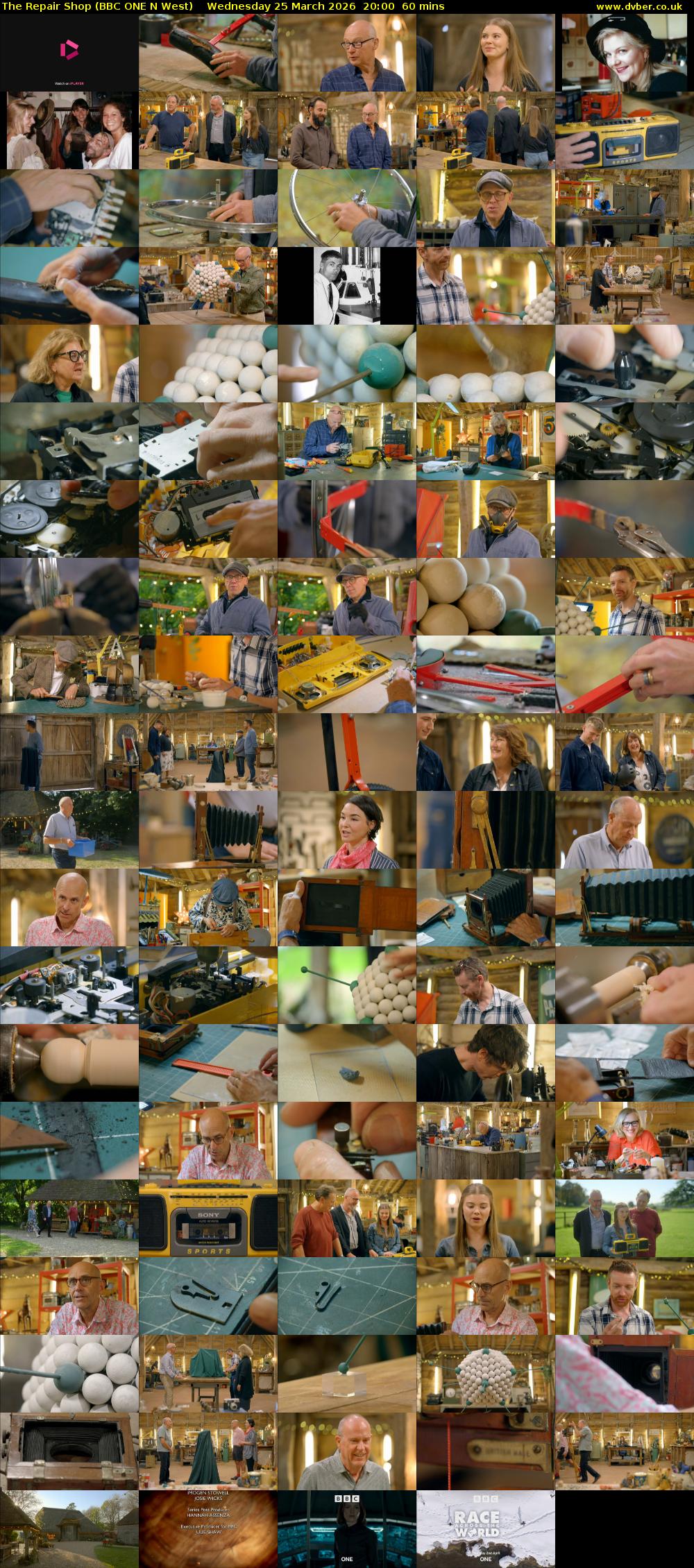 The Repair Shop (BBC ONE N West) Wednesday 25 March 2026 20:00 - 21:00