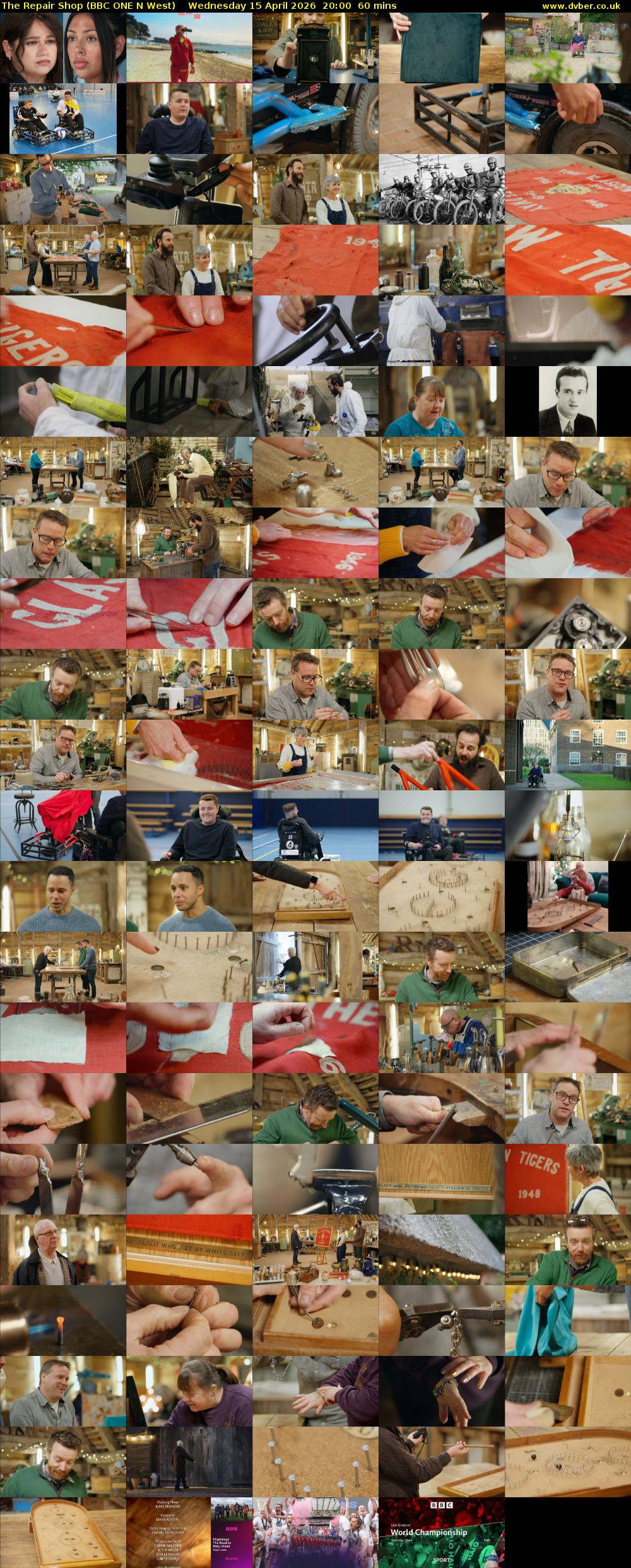 The Repair Shop (BBC ONE N West) Wednesday 15 April 2026 20:00 - 21:00