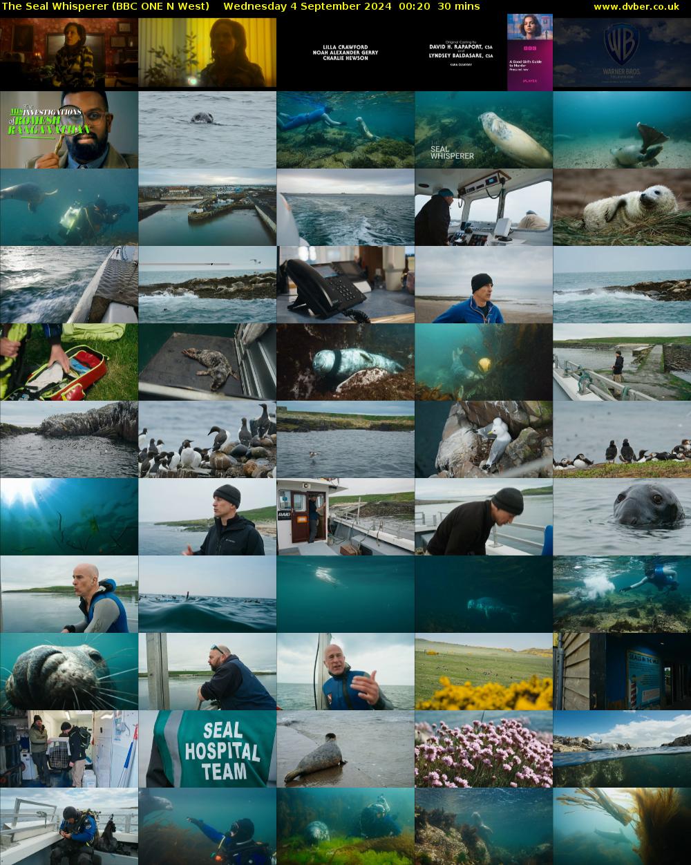 The Seal Whisperer (BBC ONE N West) Wednesday 4 September 2024 00:20 - 00:50