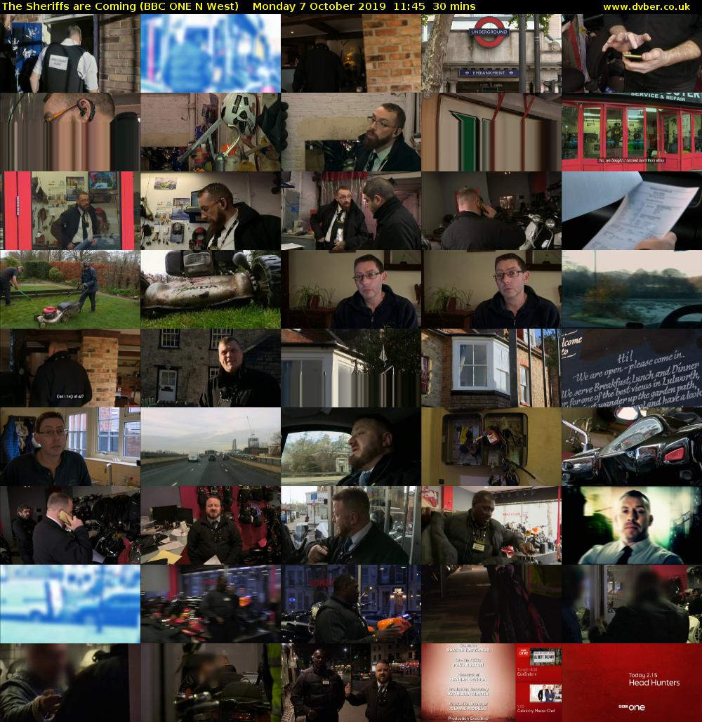 The Sheriffs Are Coming (BBC ONE N West) Monday 7 October 2019 11:45 - 12:15