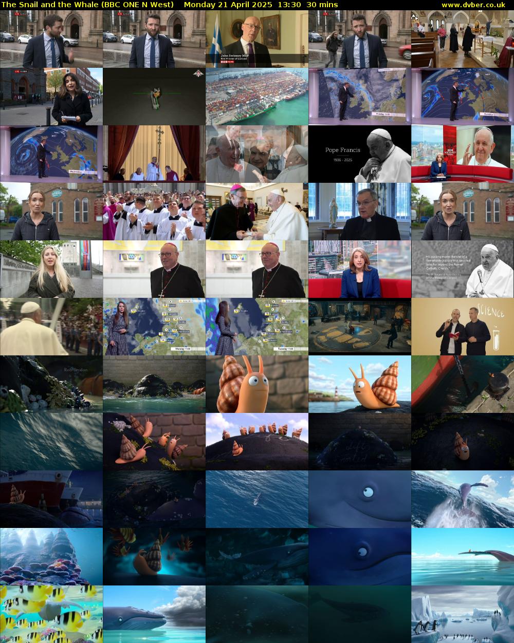 The Snail and the Whale (BBC ONE N West) Monday 21 April 2025 13:30 - 14:00