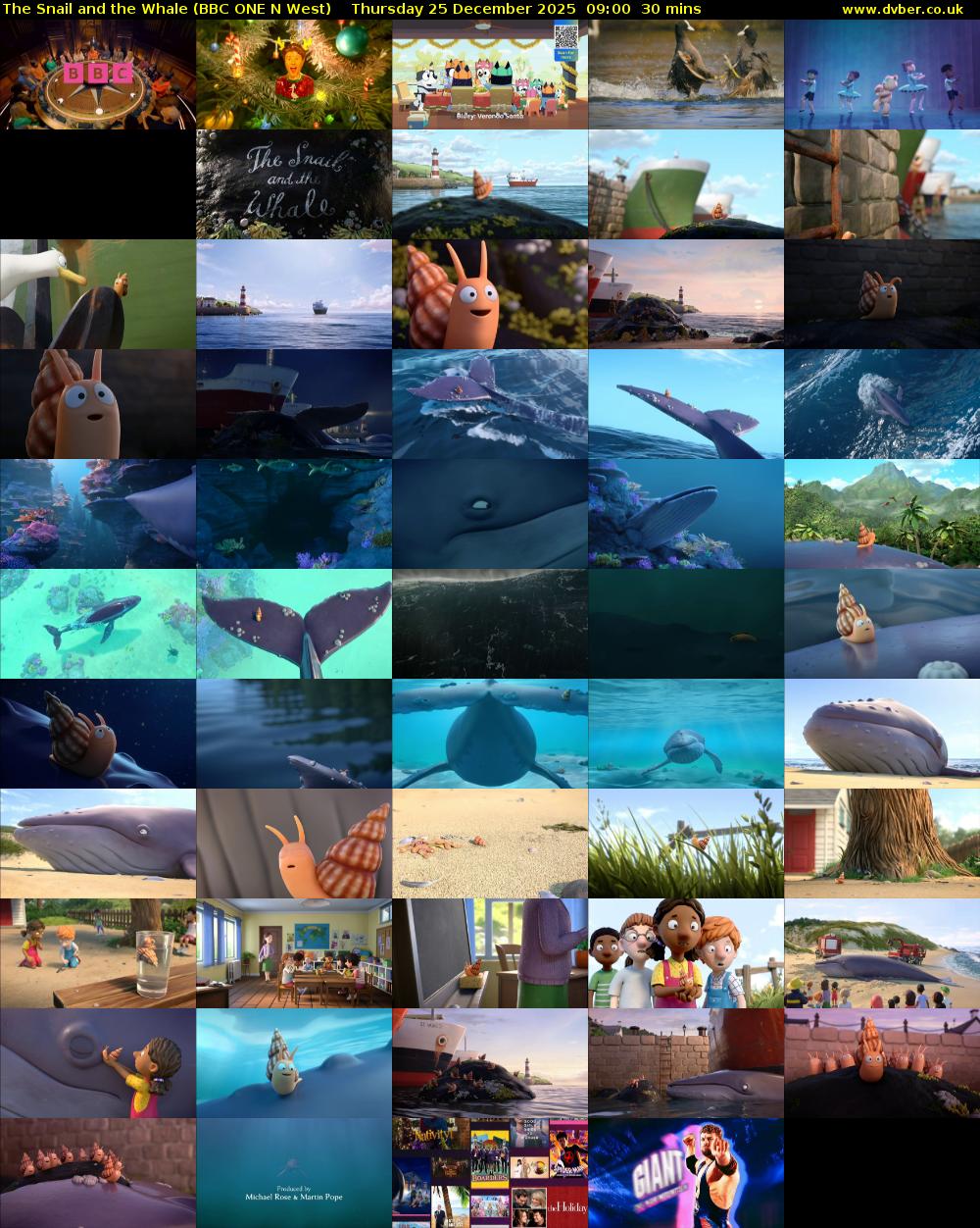 The Snail and the Whale (BBC ONE N West) Thursday 25 December 2025 09:00 - 09:30