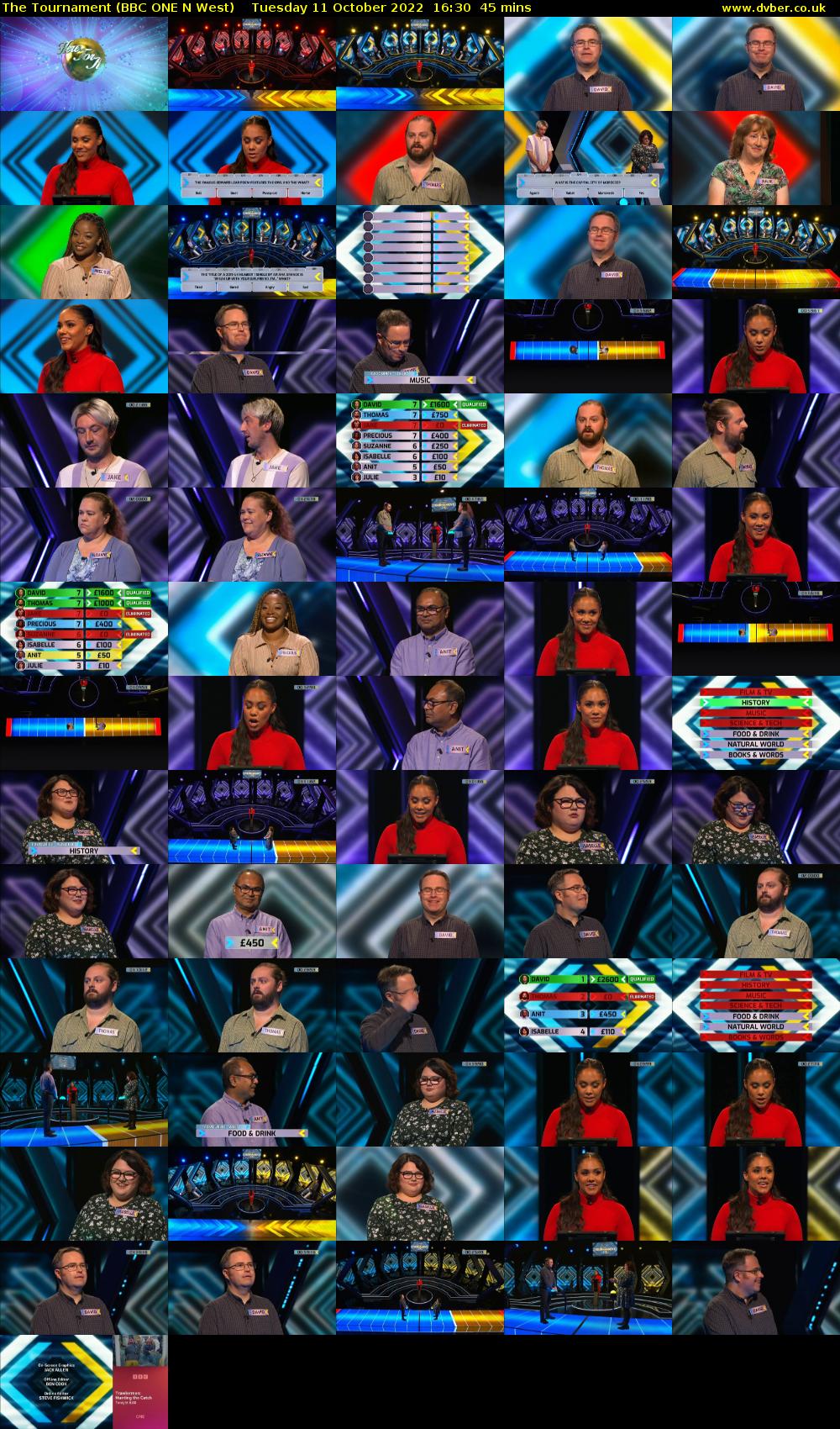 The Tournament (BBC ONE N West) Tuesday 11 October 2022 16:30 - 17:15