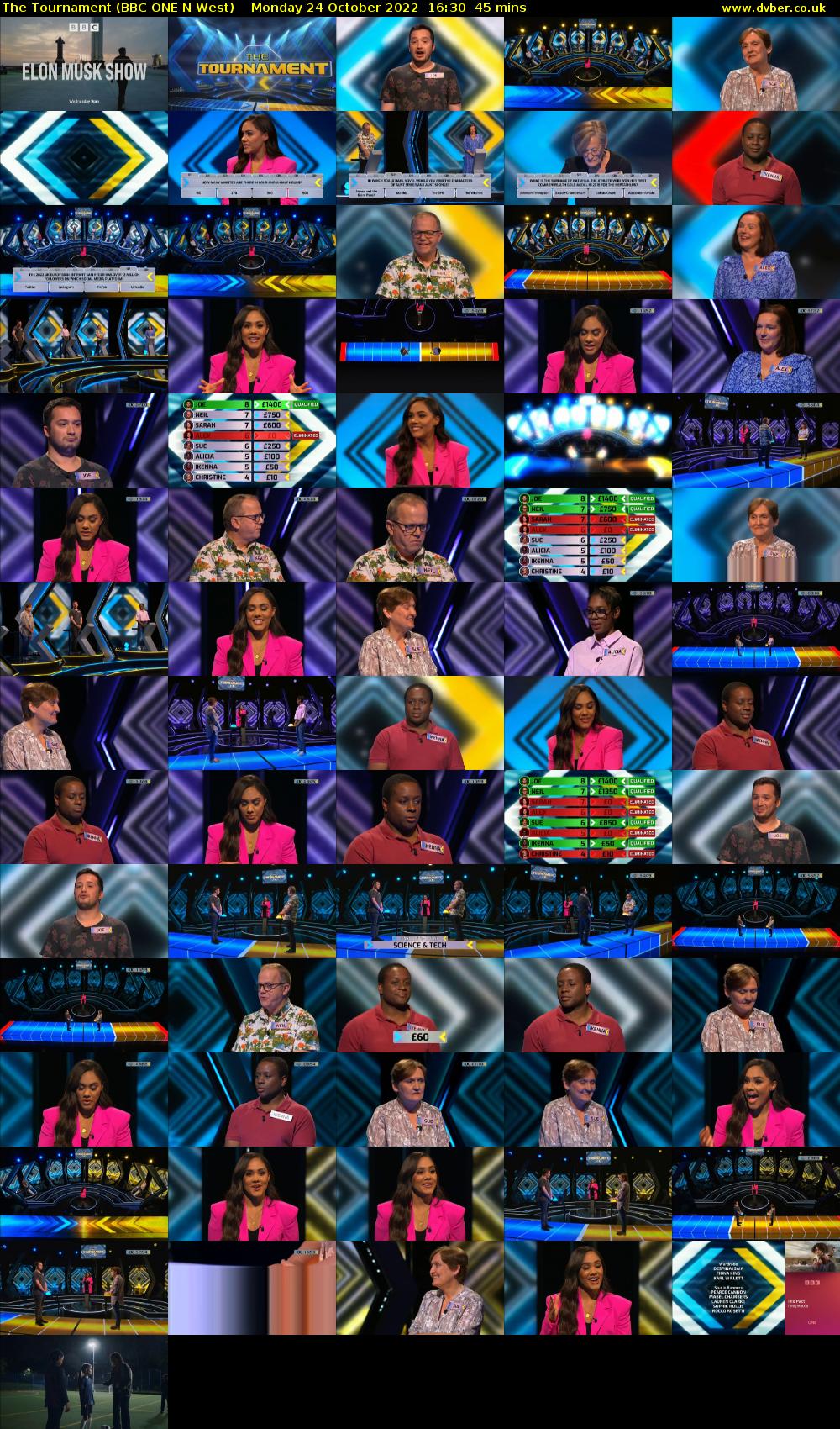 The Tournament (BBC ONE N West) Monday 24 October 2022 16:30 - 17:15