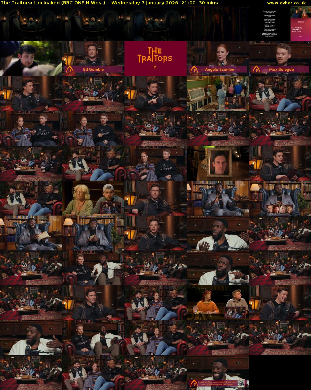 The Traitors: Uncloaked (BBC ONE N West) Wednesday 7 January 2026 21:00 - 21:30