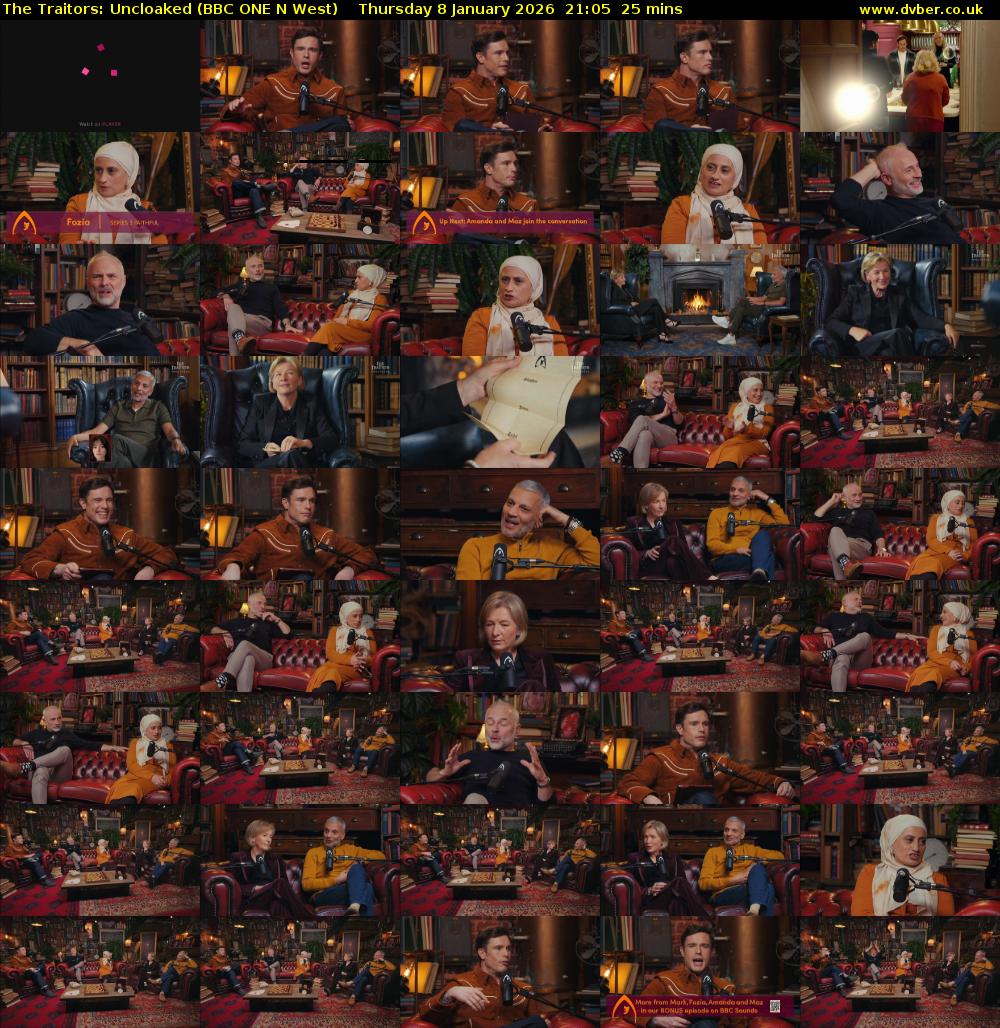 The Traitors: Uncloaked (BBC ONE N West) Thursday 8 January 2026 21:05 - 21:30