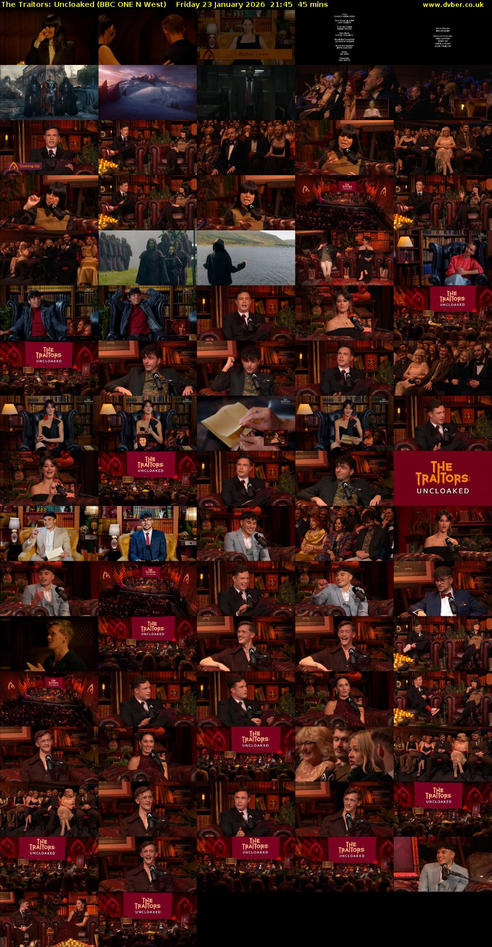 The Traitors: Uncloaked (BBC ONE N West) Friday 23 January 2026 21:45 - 22:30