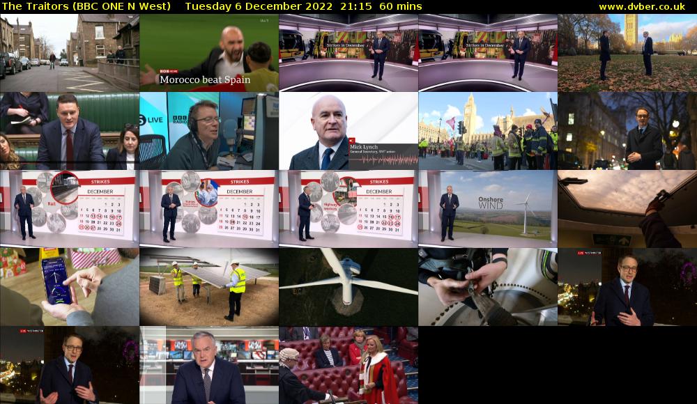The Traitors (BBC ONE N West) Tuesday 6 December 2022 21:15 - 22:15