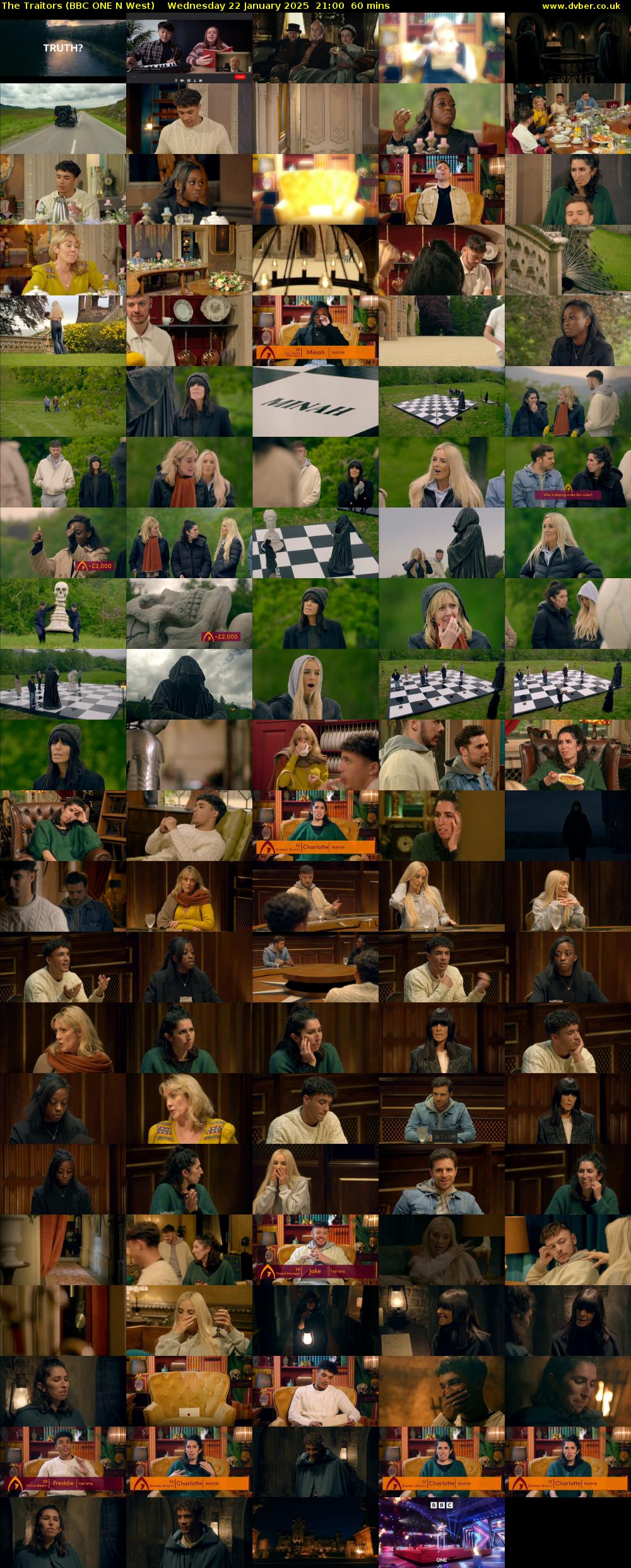 The Traitors (BBC ONE N West) Wednesday 22 January 2025 21:00 - 22:00