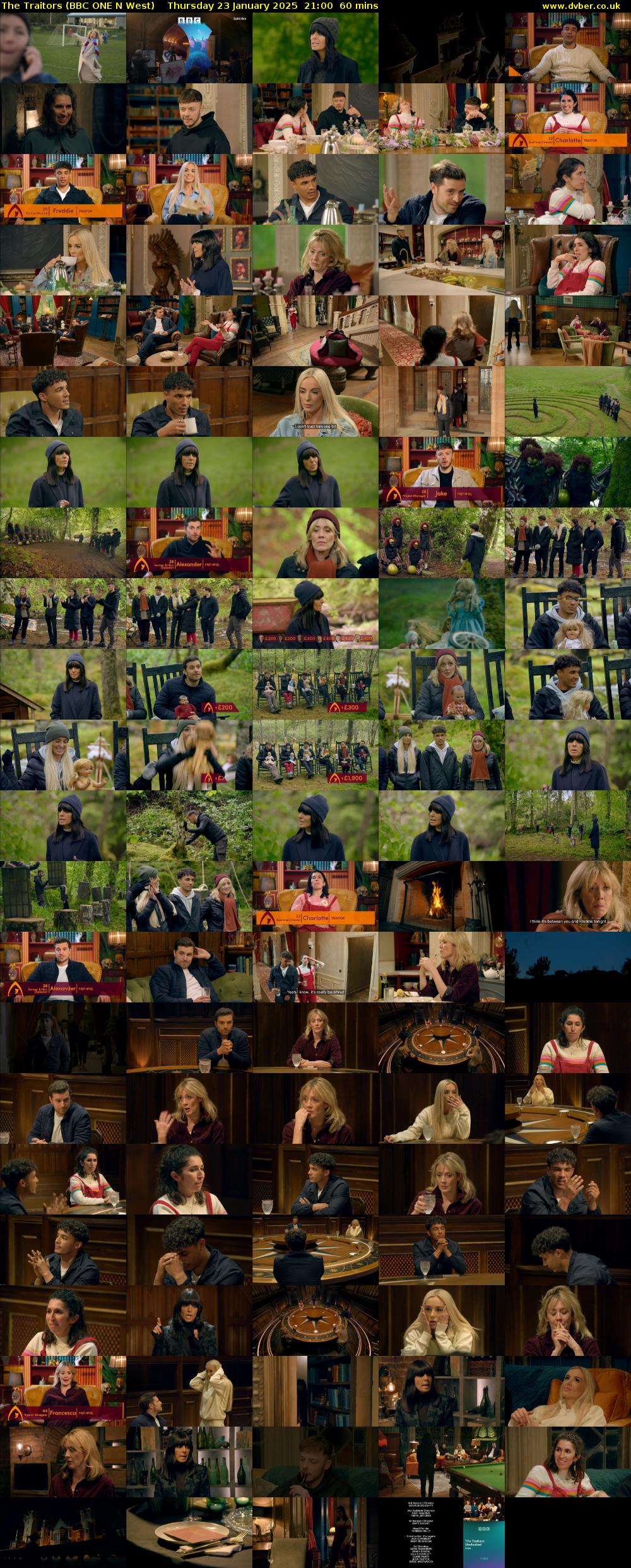 The Traitors (BBC ONE N West) Thursday 23 January 2025 21:00 - 22:00