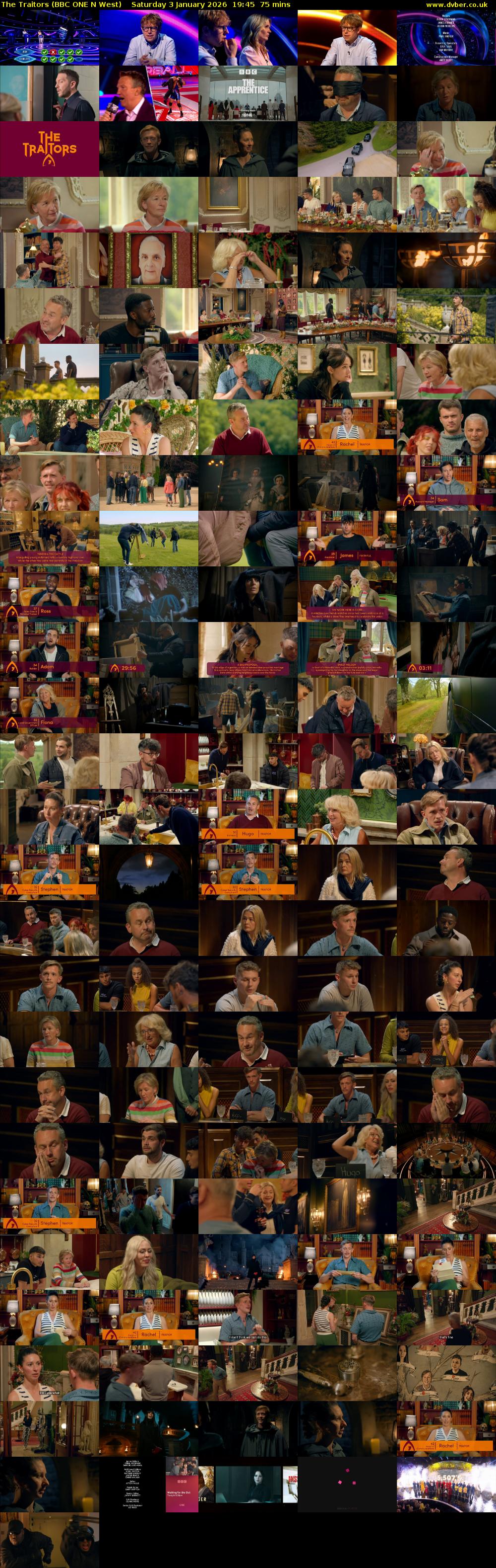 The Traitors (BBC ONE N West) Saturday 3 January 2026 19:45 - 21:00