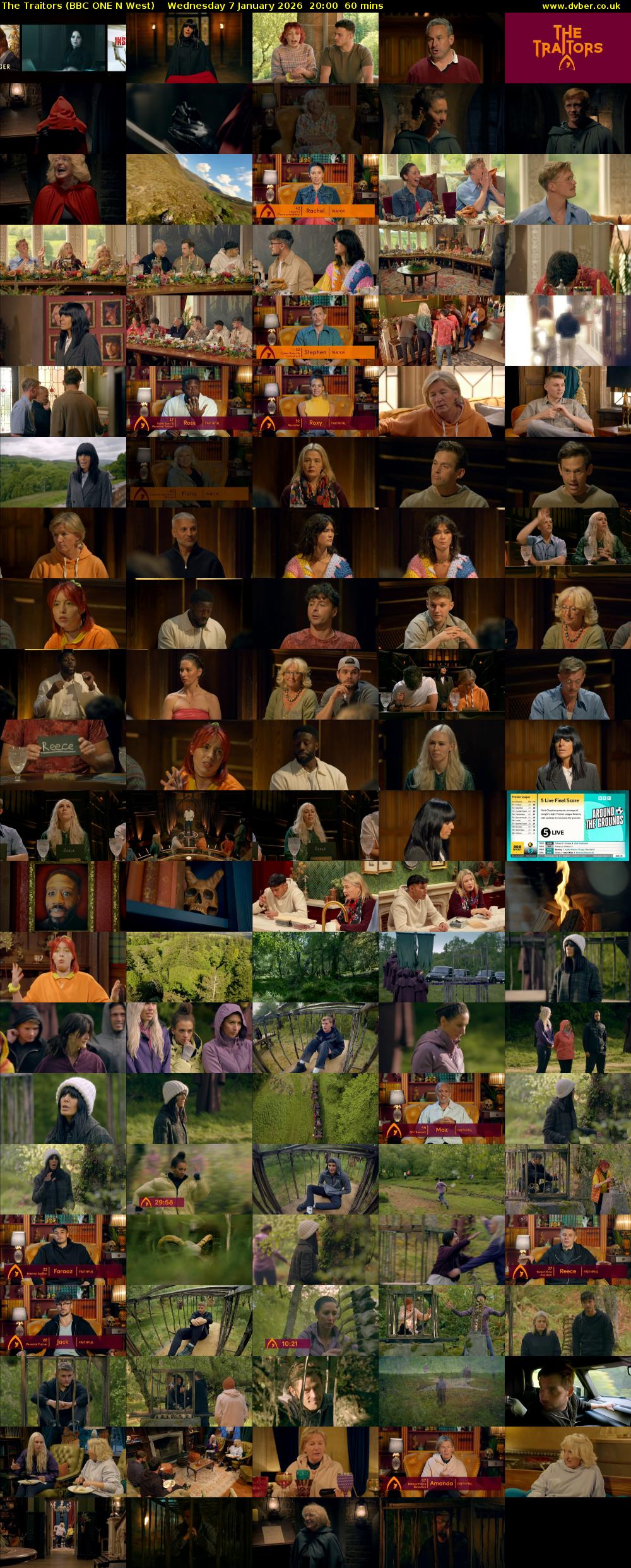 The Traitors (BBC ONE N West) Wednesday 7 January 2026 20:00 - 21:00