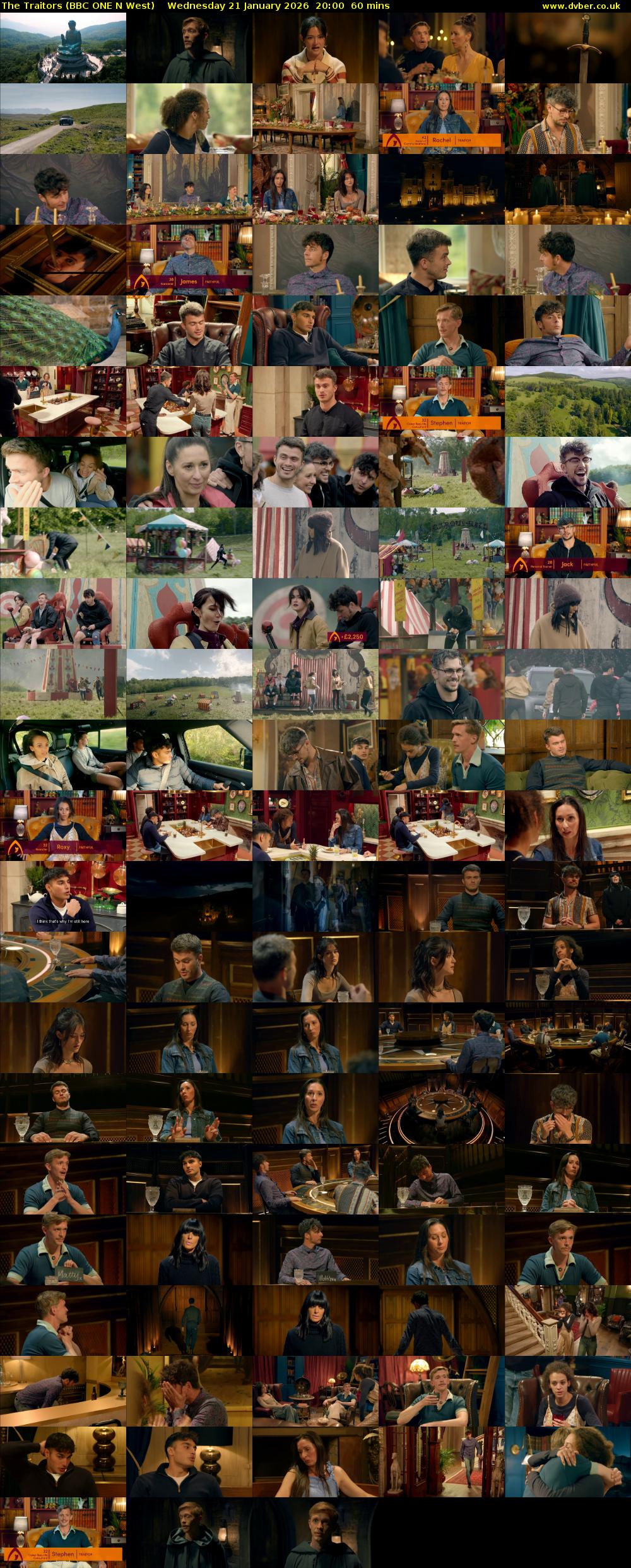 The Traitors (BBC ONE N West) Wednesday 21 January 2026 20:00 - 21:00